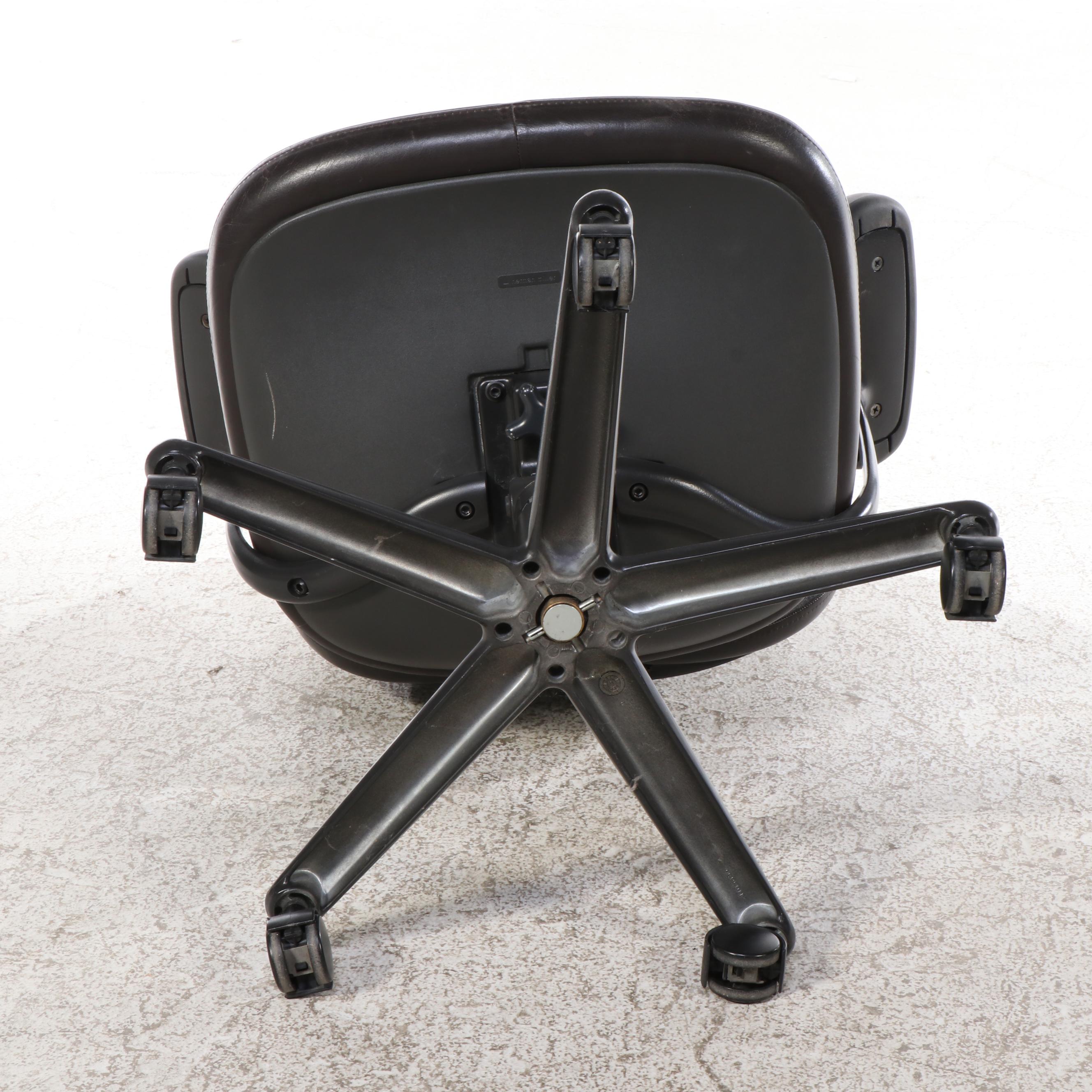 Herman Miller Faux Leather Office Chairs on Wheels