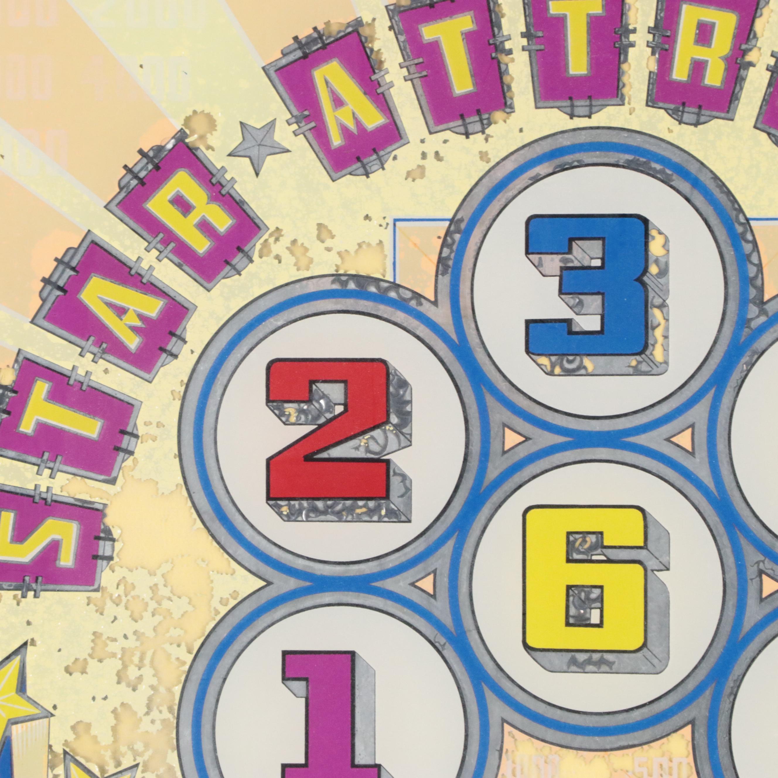 "Star Attraction" Pinball Back Glass, Circa 1941