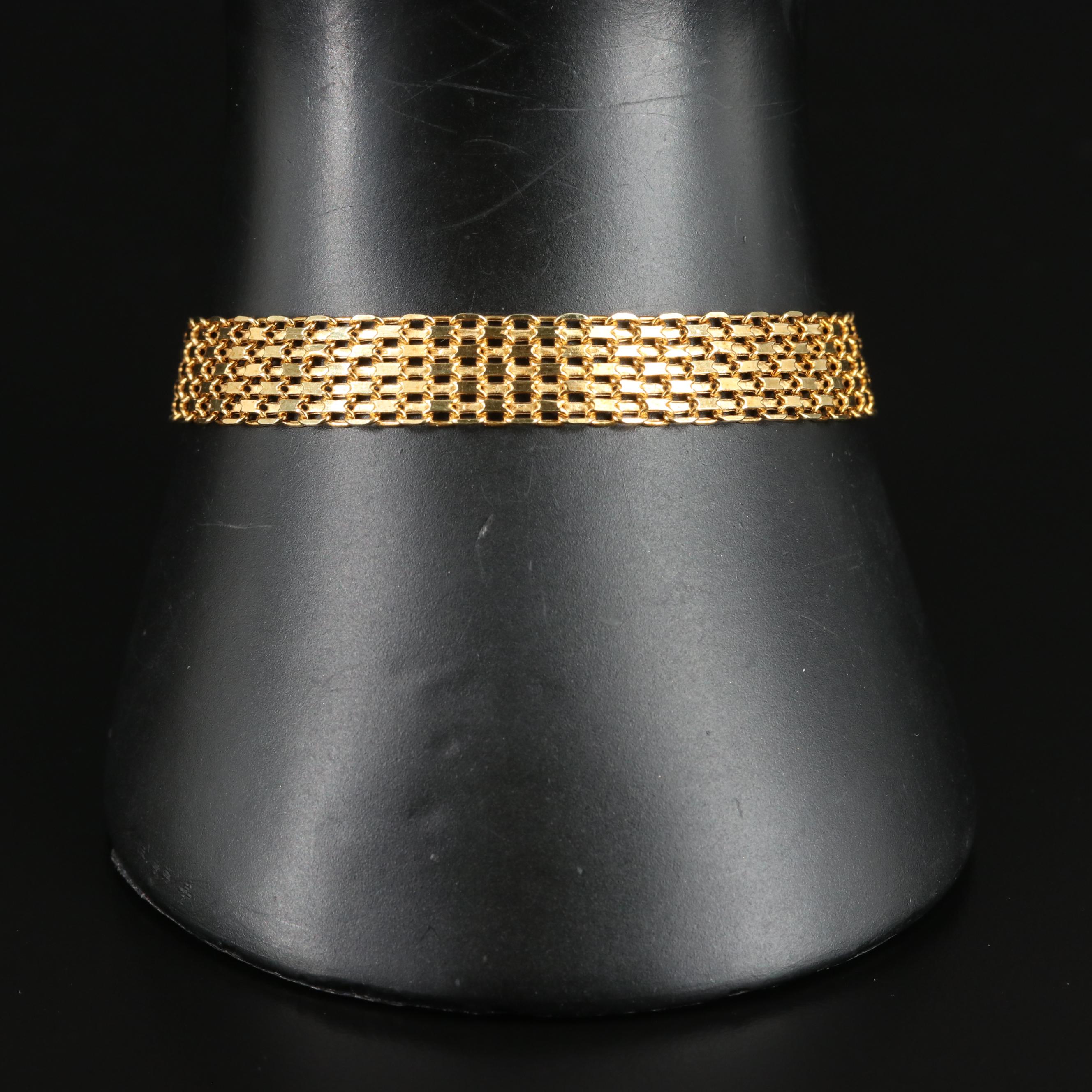 14K Mesh Link Bracelet