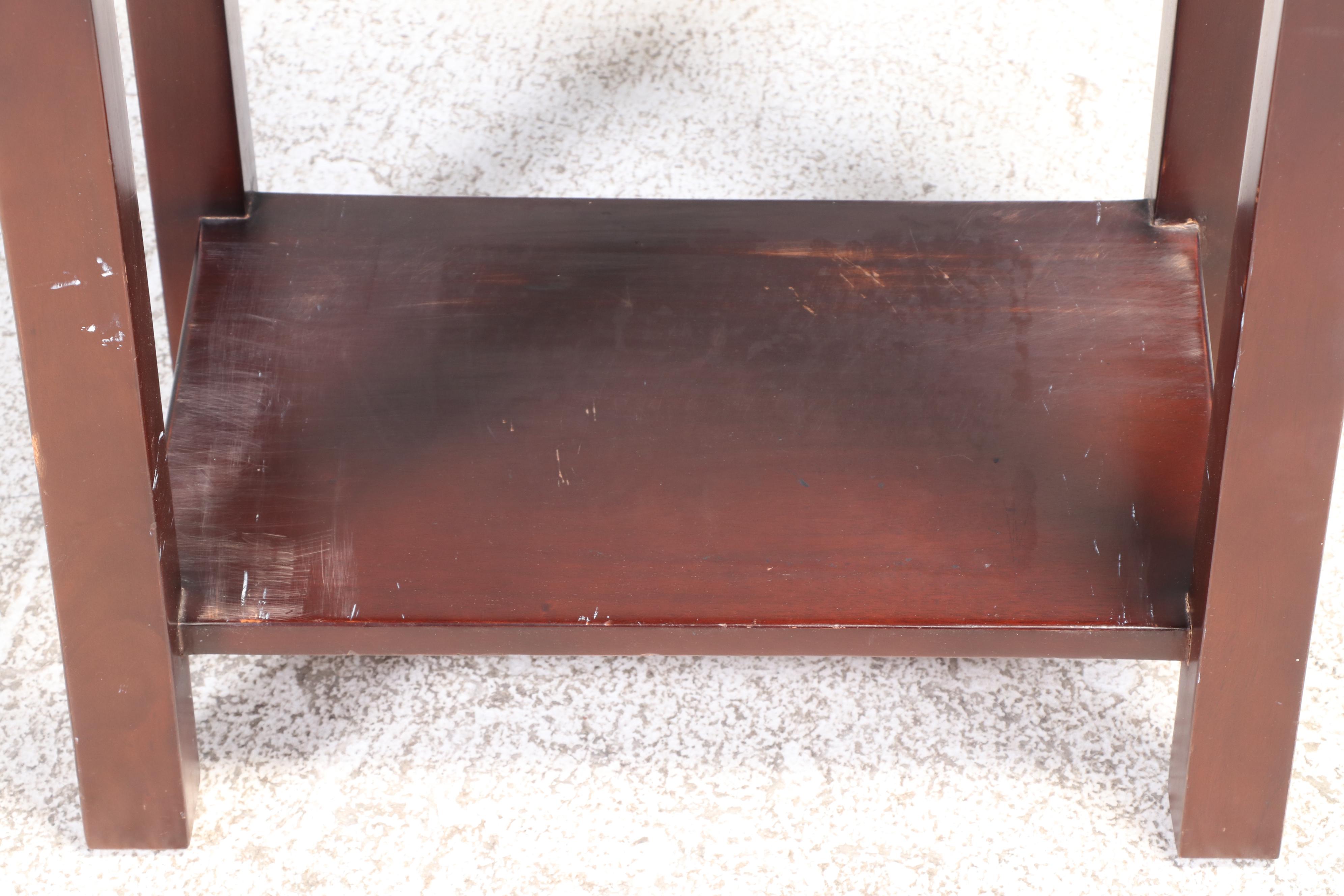 Pair of Contemporary Hardwood Two-Drawer Side Tables