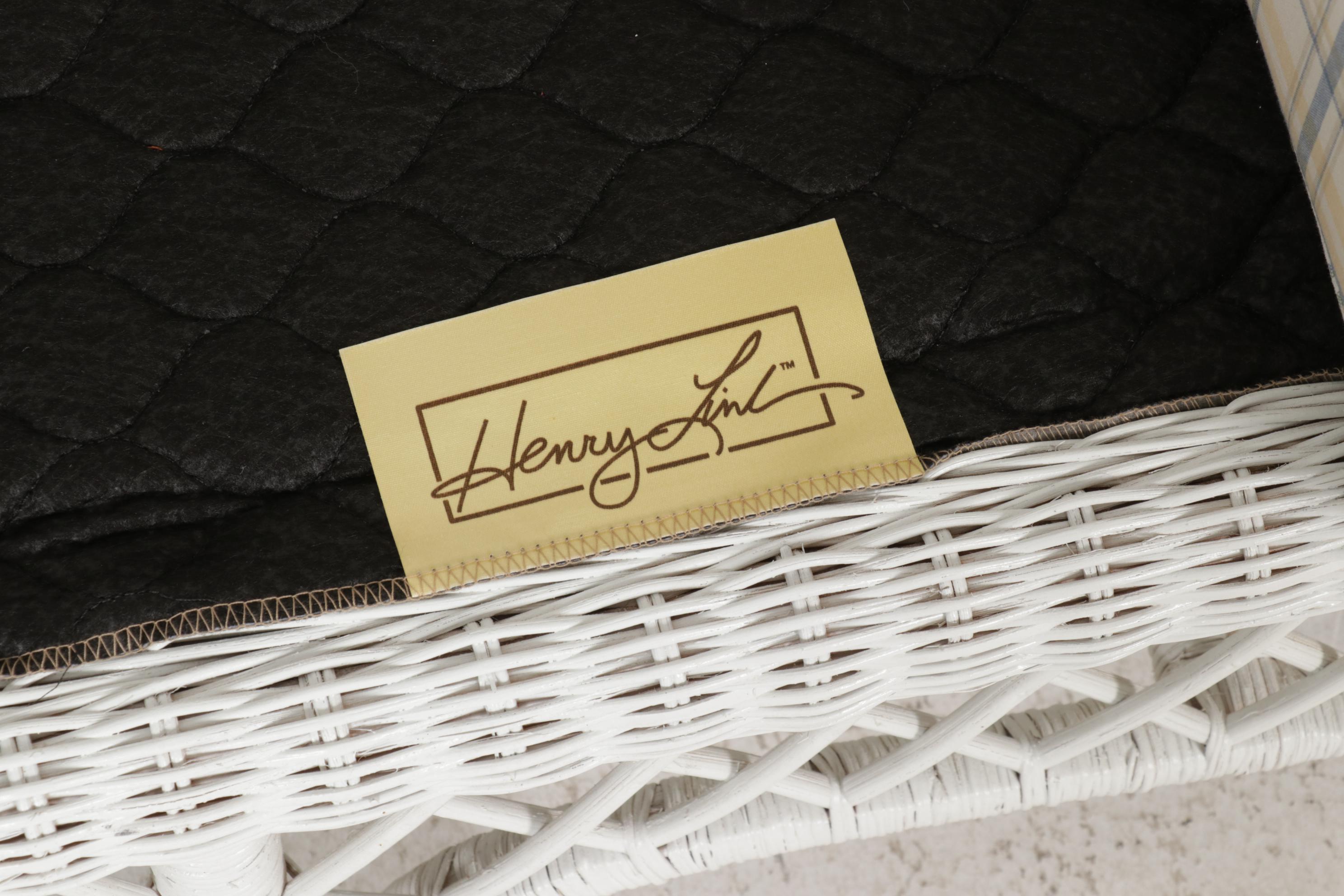 Henry Link for Lexington Furniture White Wicker Sofa and Side Tables