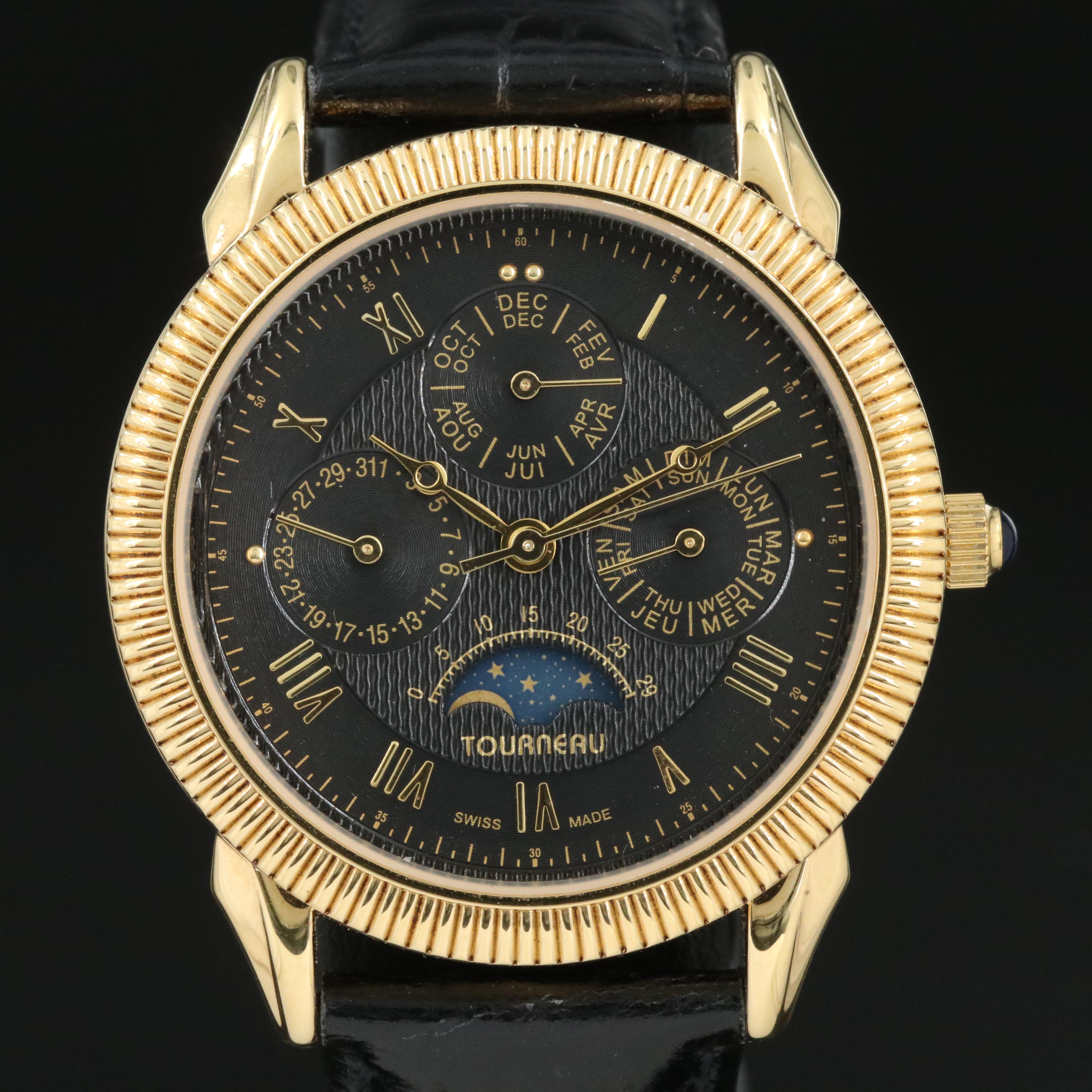 Tourneau Moonphase Triple Calendar Quartz Watch