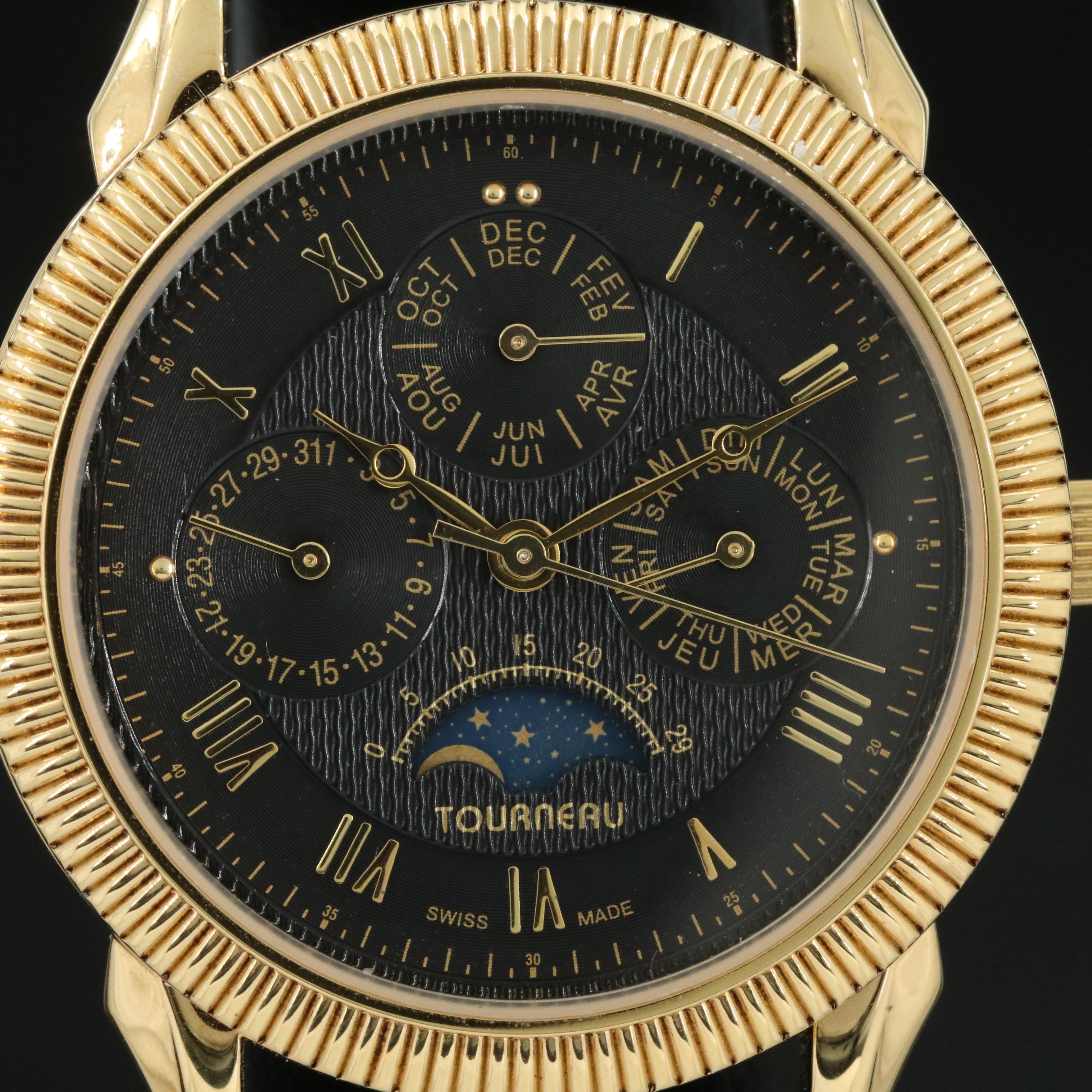 Tourneau Moonphase Triple Calendar Quartz Watch