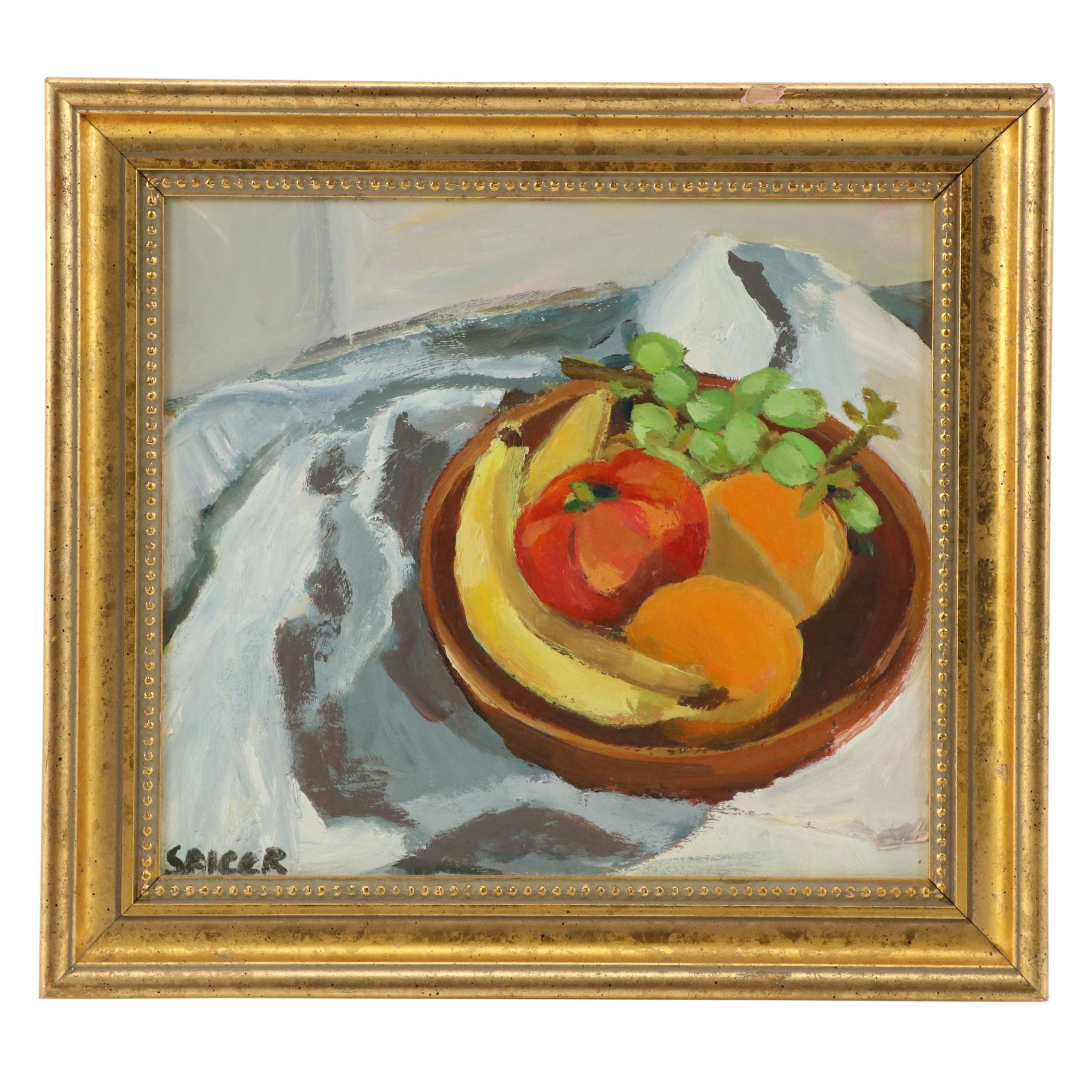 Still Life Oil Painting of Fruit Bowl