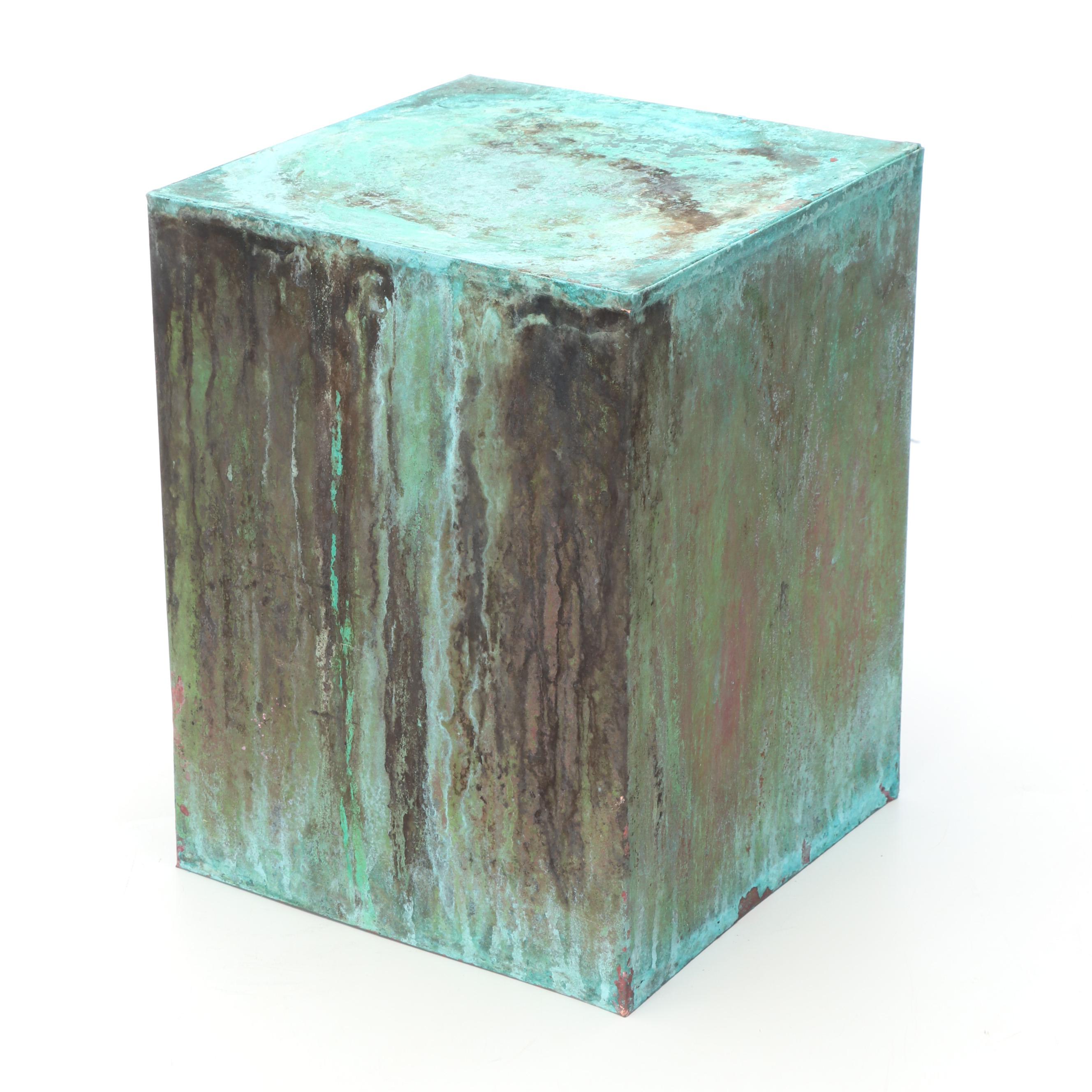 Verdigris Patinated Copper Frog Water Fountain