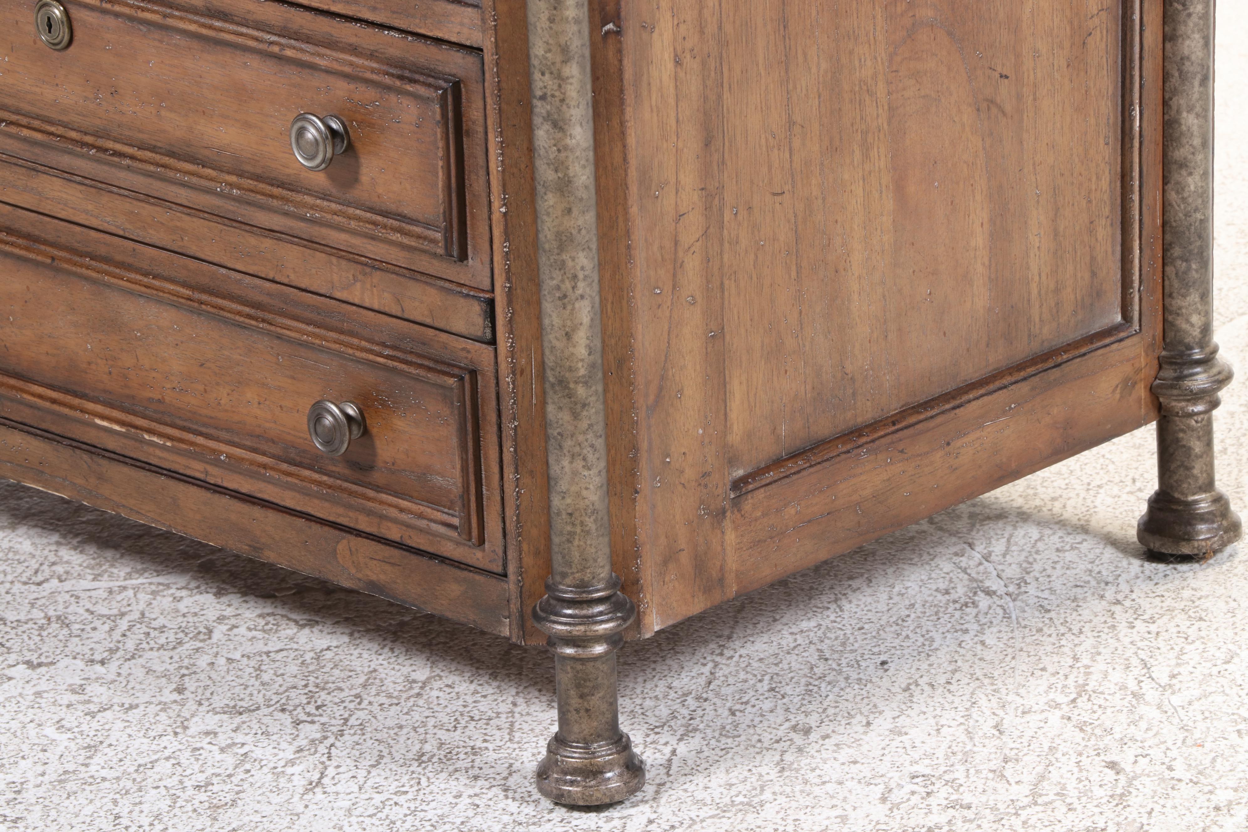 Stanley Neoclassical Style Gilt Metal-Mounted Hardwood File Cabinet