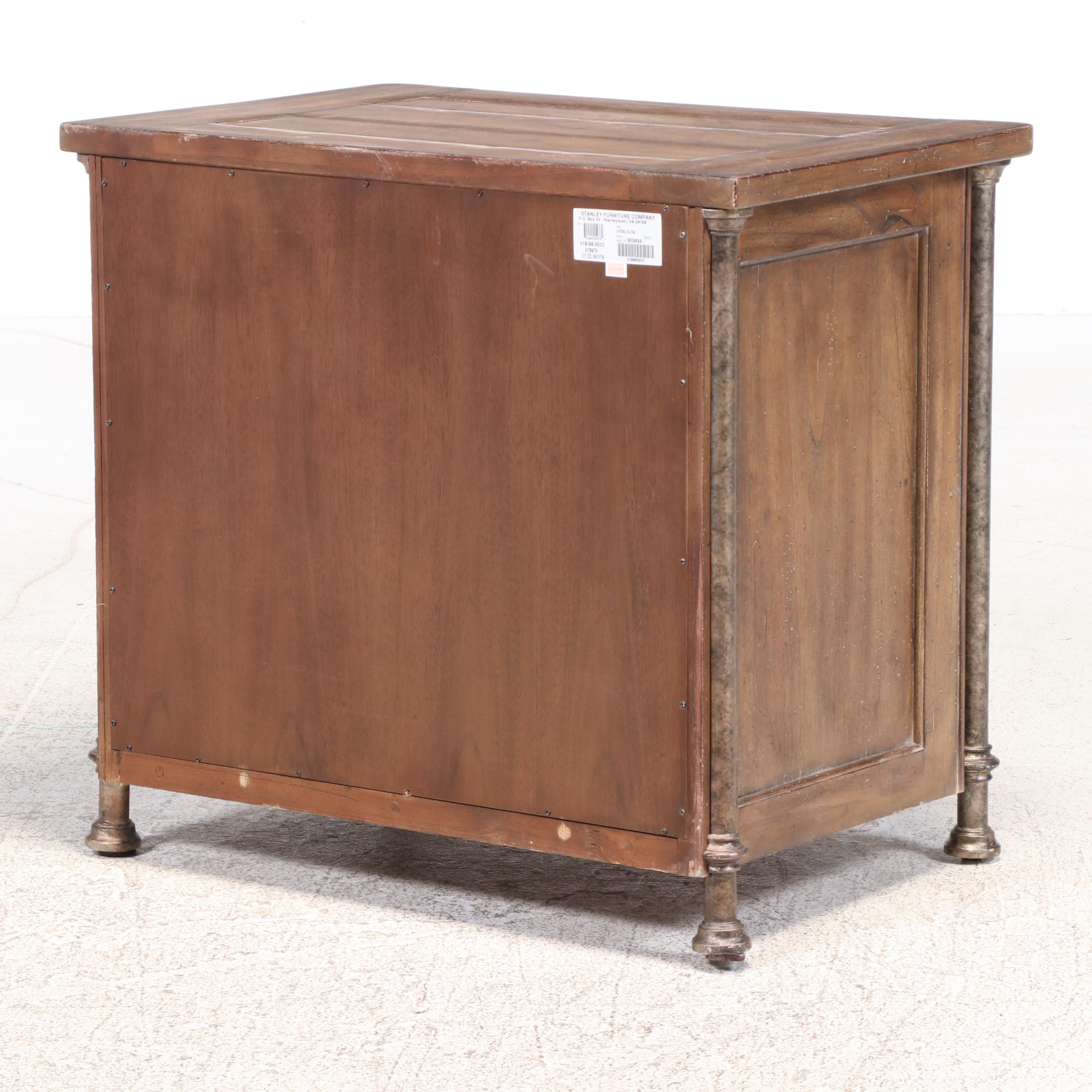 Stanley Neoclassical Style Gilt Metal-Mounted Hardwood File Cabinet