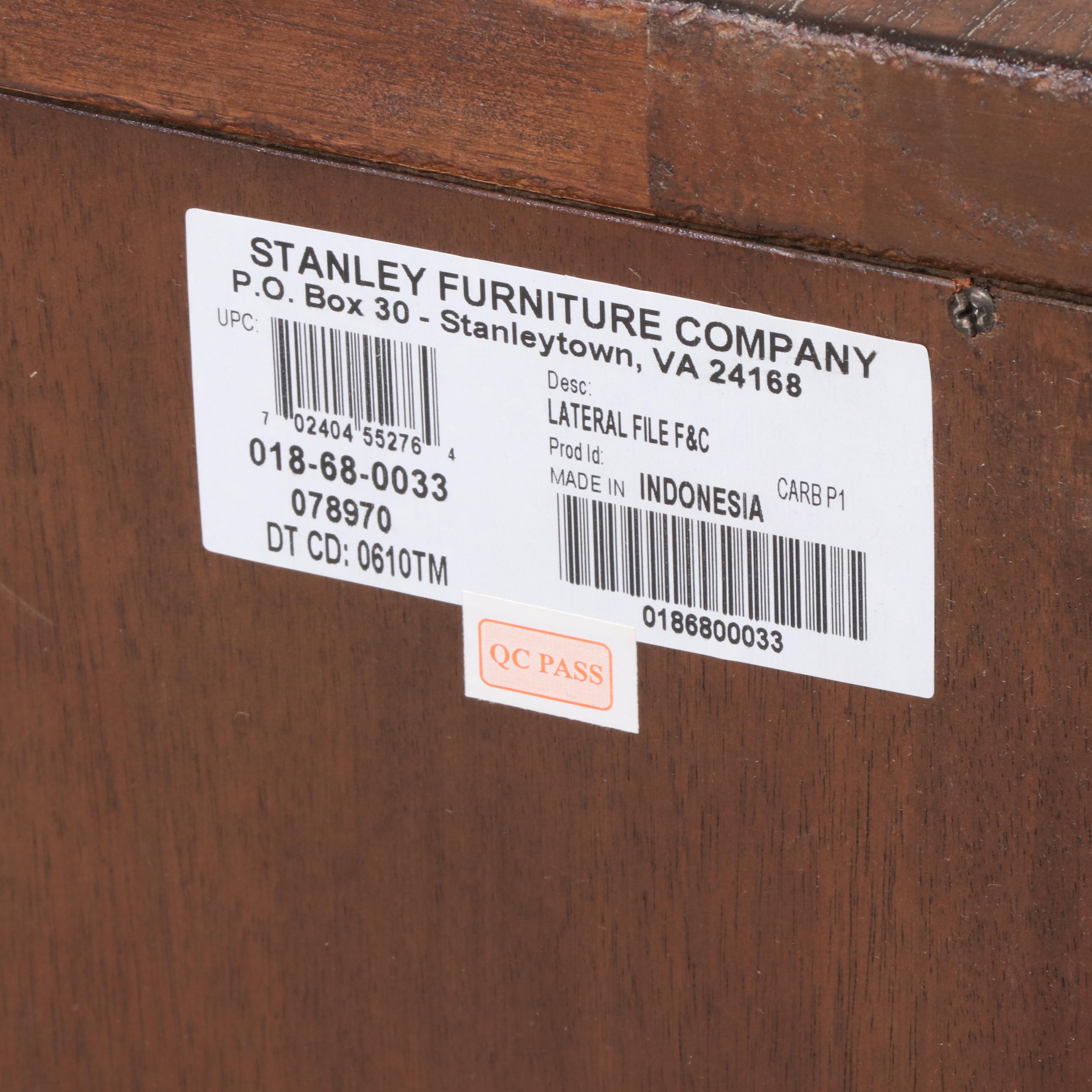 Stanley Neoclassical Style Gilt Metal-Mounted Hardwood File Cabinet