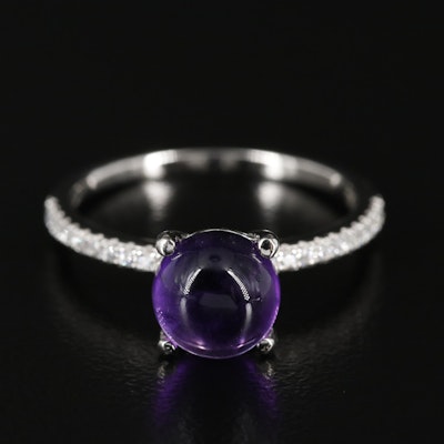 Sterling Amethyst and Cubic Zirconia Ring