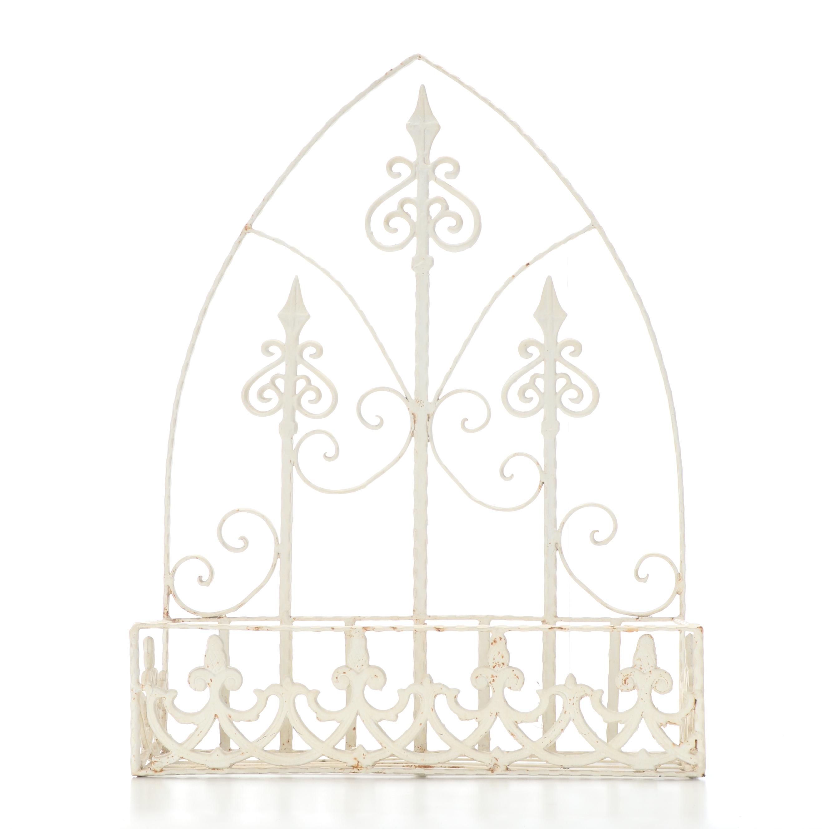 Victorian Style Painted Metal Wall Hanging Planters