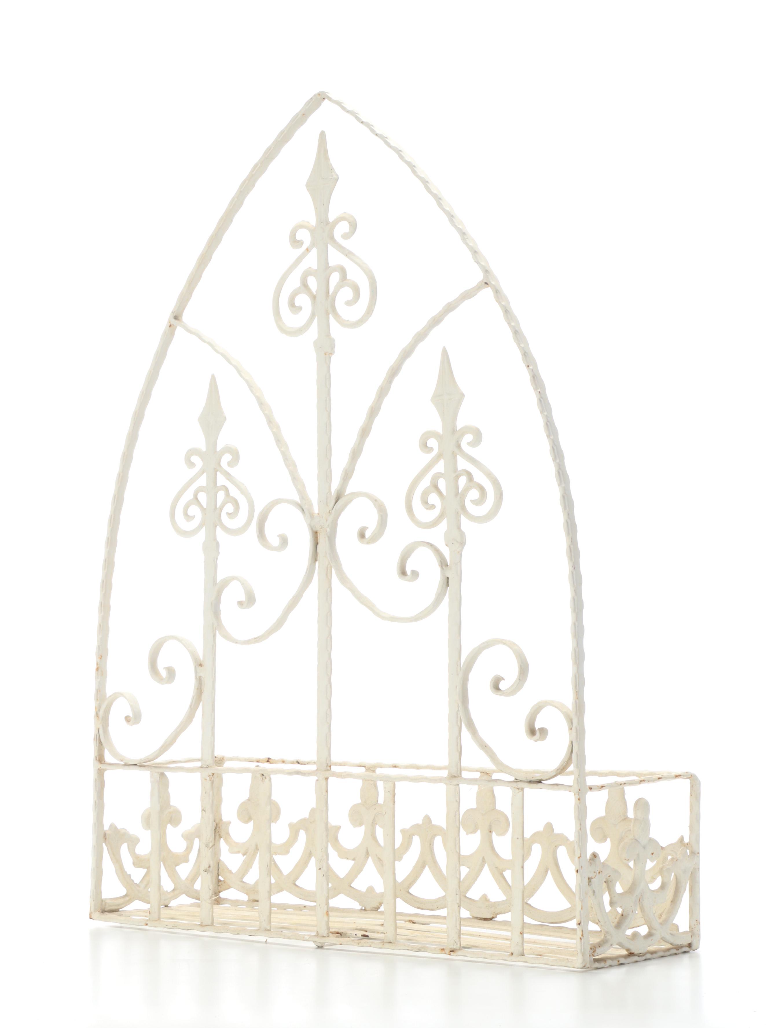 Victorian Style Painted Metal Wall Hanging Planters