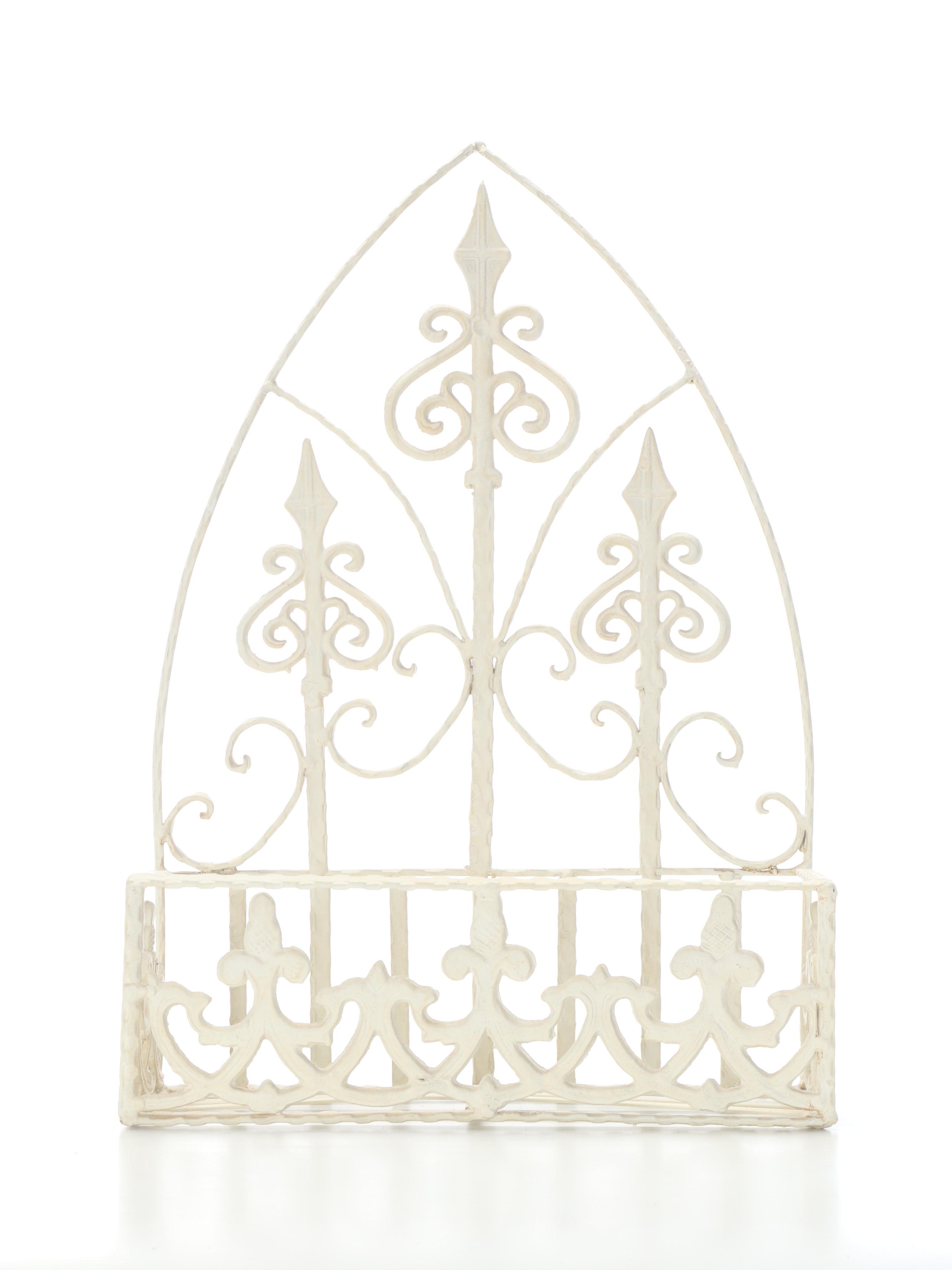 Victorian Style Painted Metal Wall Hanging Planters