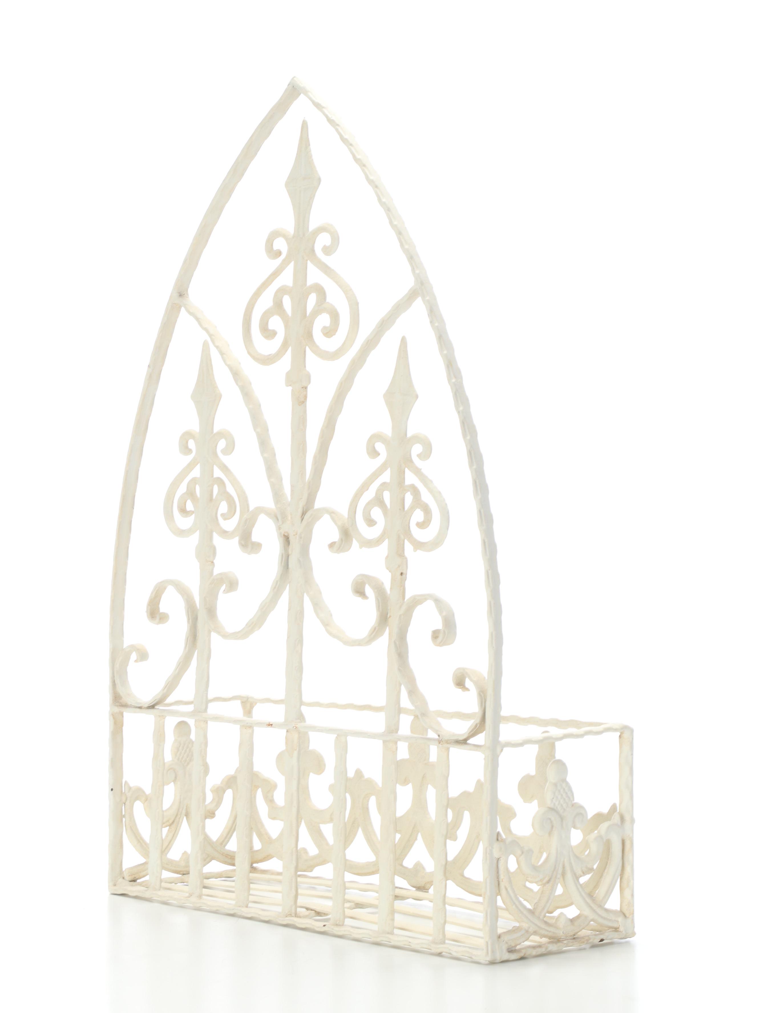 Victorian Style Painted Metal Wall Hanging Planters