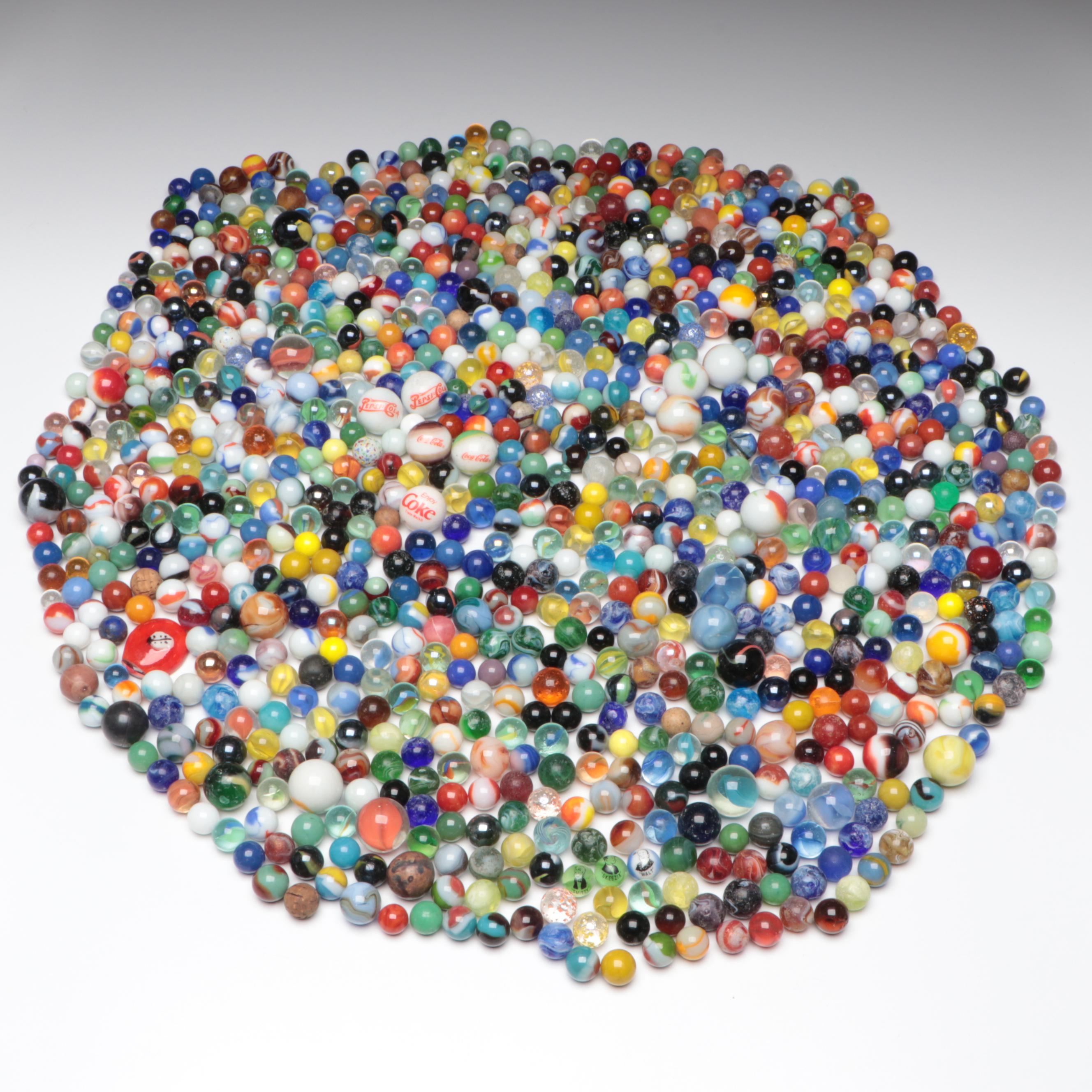 Coca-Cola, Pepsi, Gasoline Alley with Uranium and Other Glass Marbles