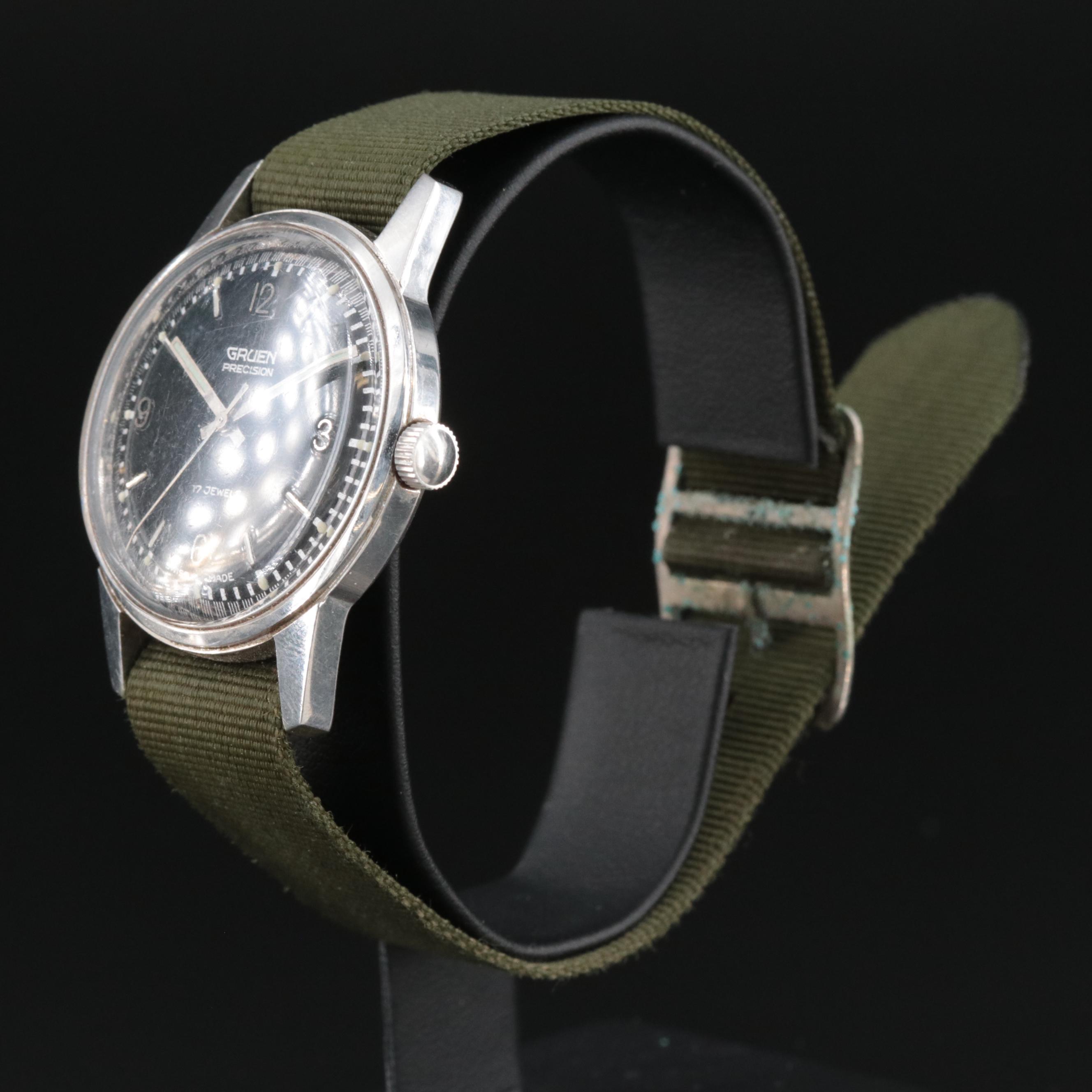 Vintage Gruen Precision Stainless Steel Watch