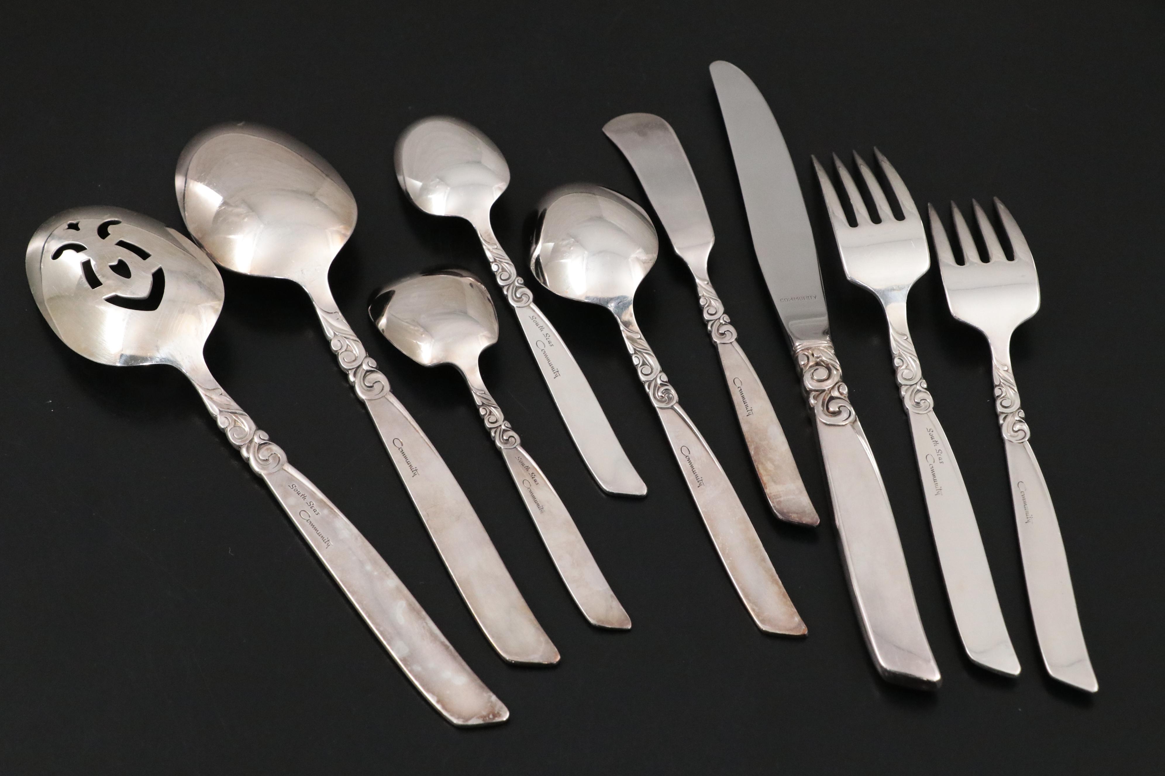 Oneida Community Silver Plate "South Seas" Flatware and Serving Utensils