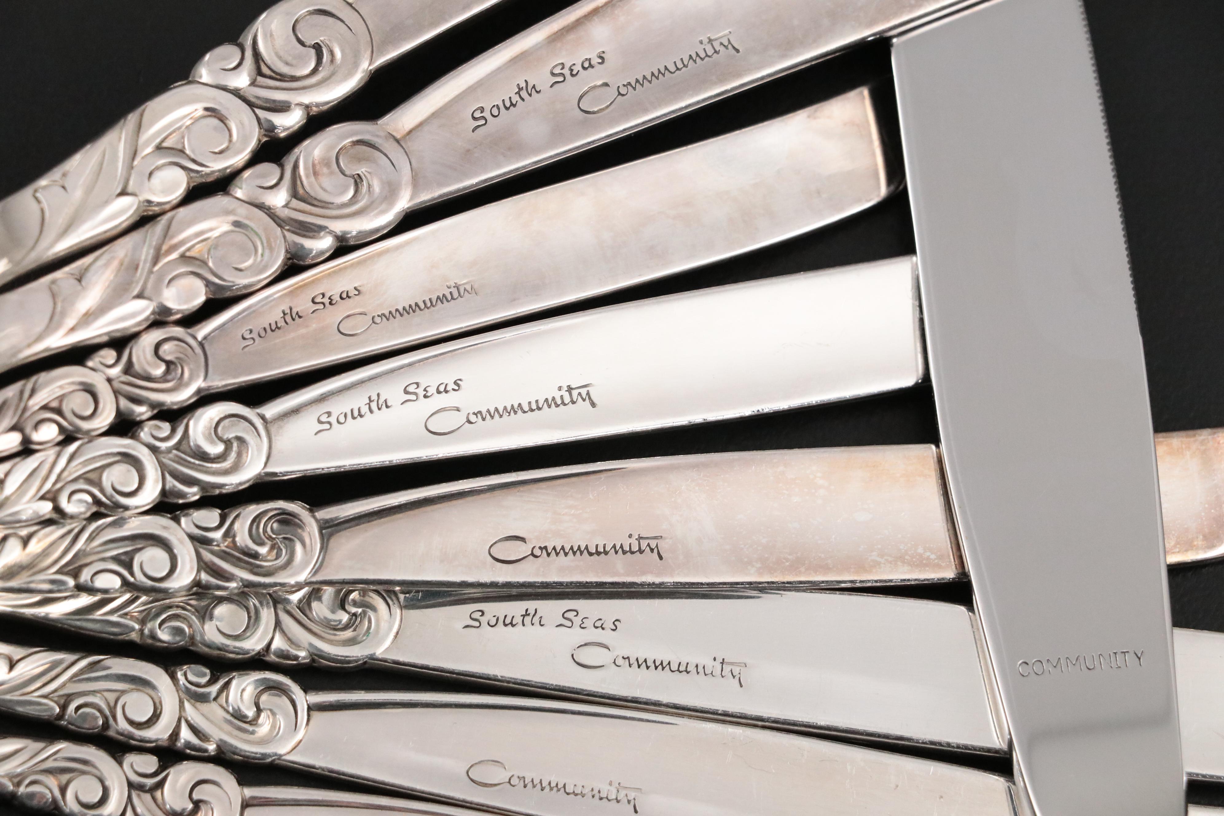 Oneida Community Silver Plate "South Seas" Flatware and Serving Utensils