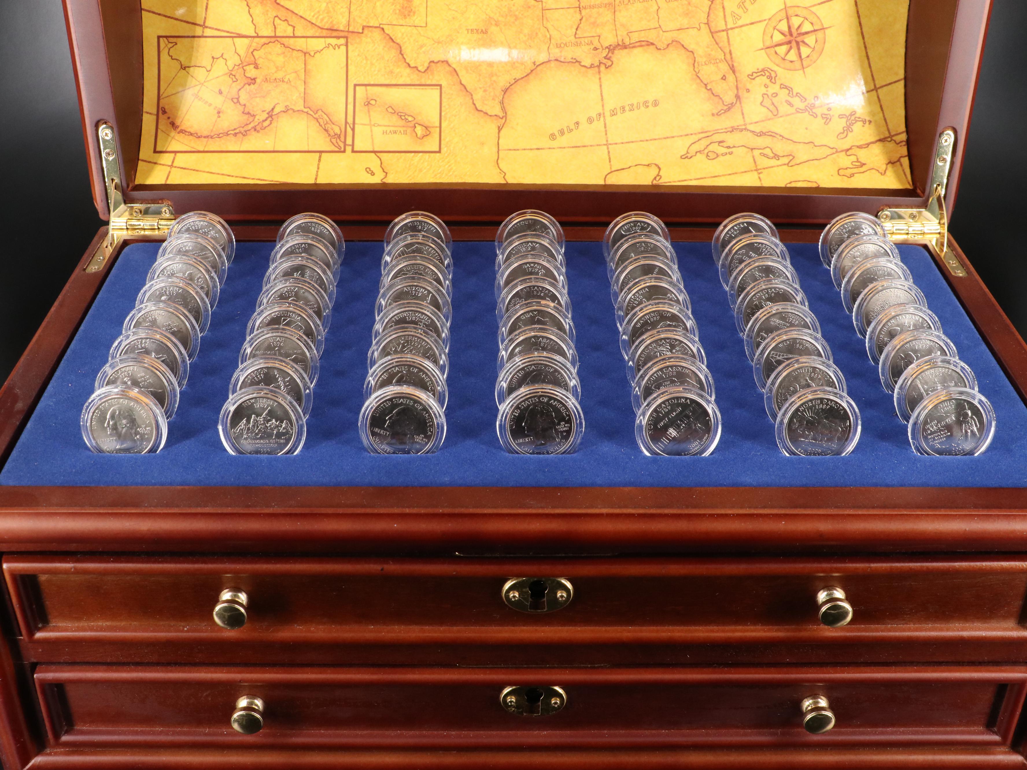Complete Set of 56 Different State and Territories Quarters With 728 Coins