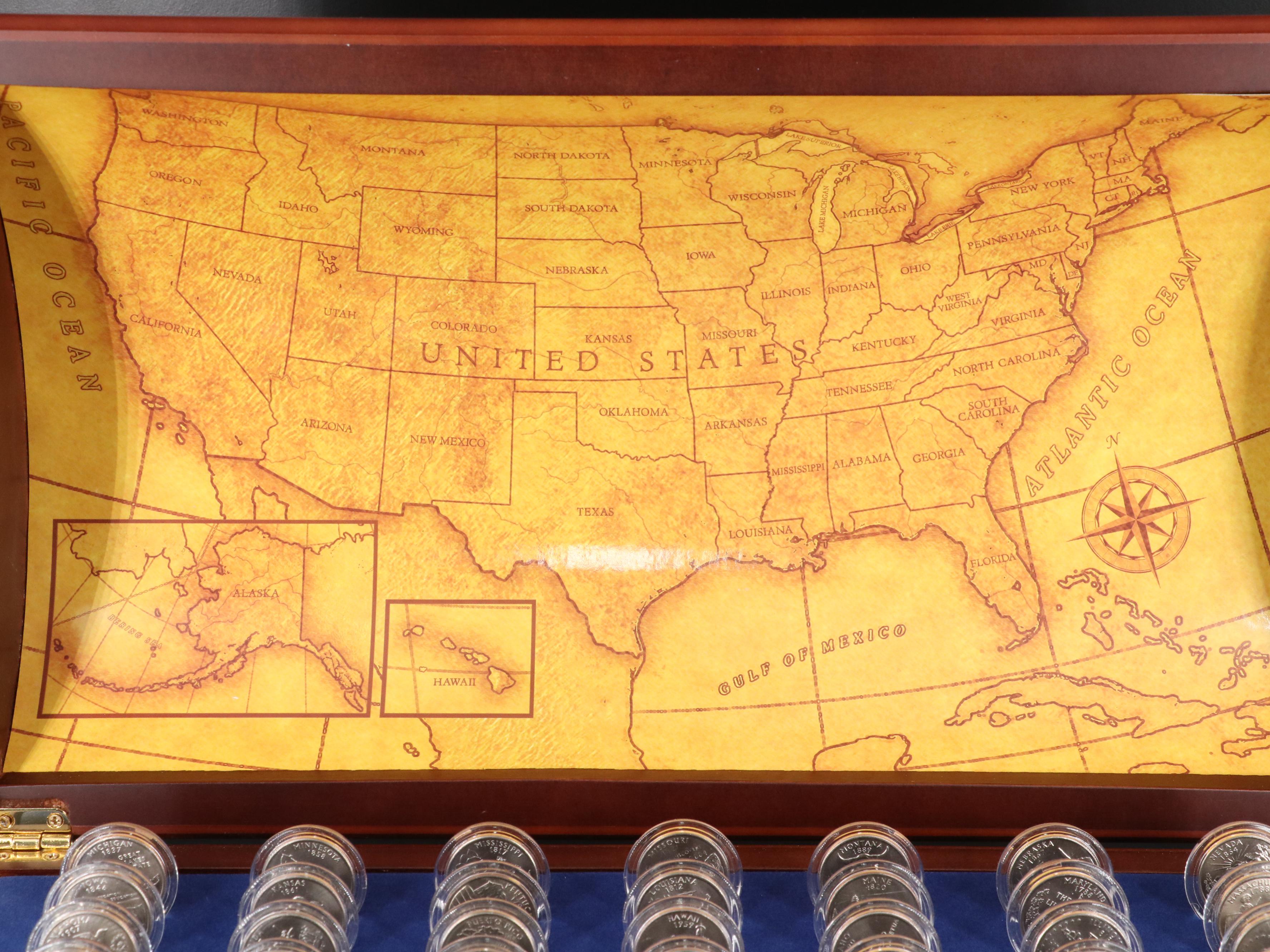 Complete Set of 56 Different State and Territories Quarters With 728 Coins