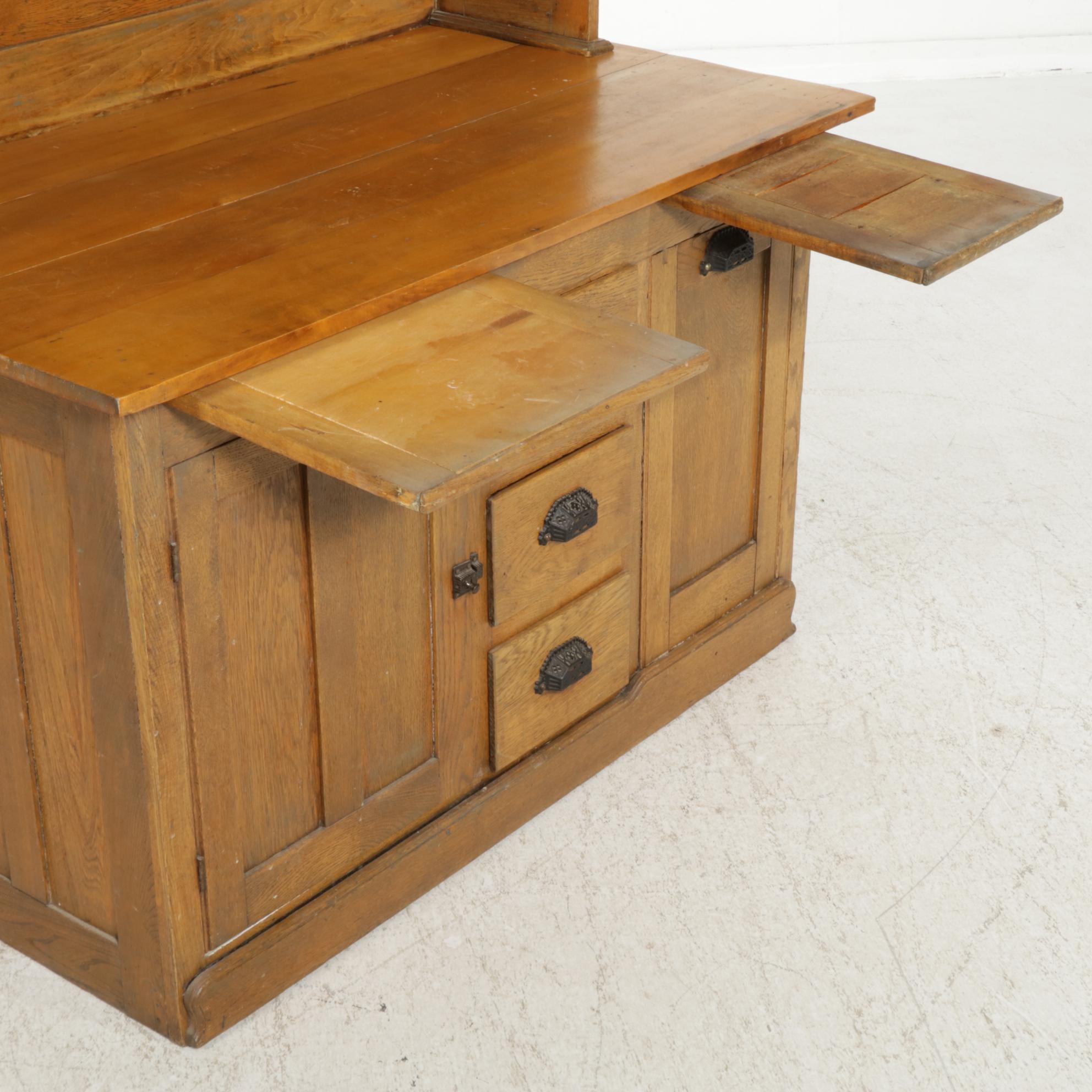 Sturkin-Nelson Oak, Walnut and Maple Hoosier-Style Cabinet, Early 20th Century