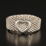 Tiffany & Co. Sterling Somerset Heart Flexible Ring
