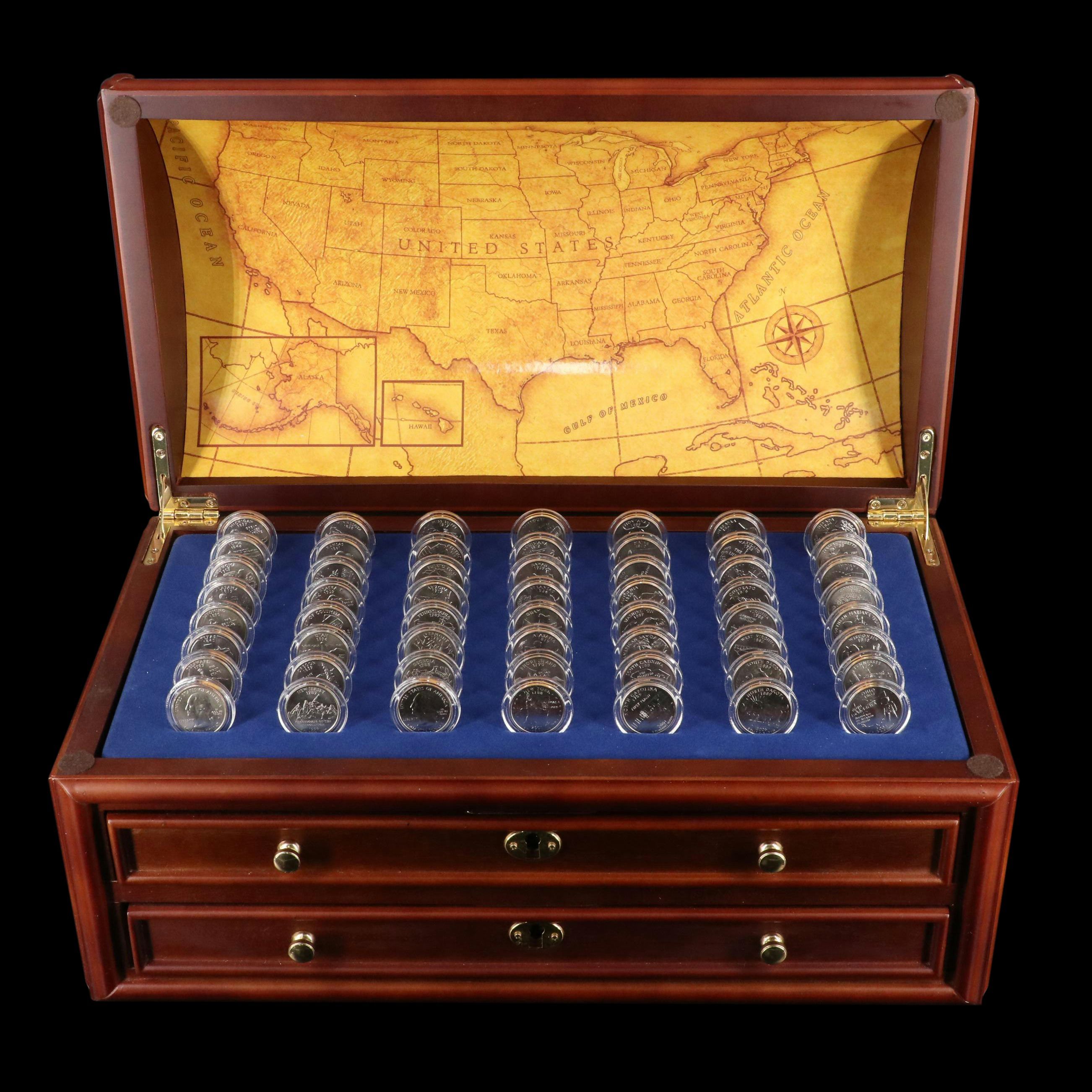 Complete Set of 56 Different State and Territories Quarters With 728 Coins