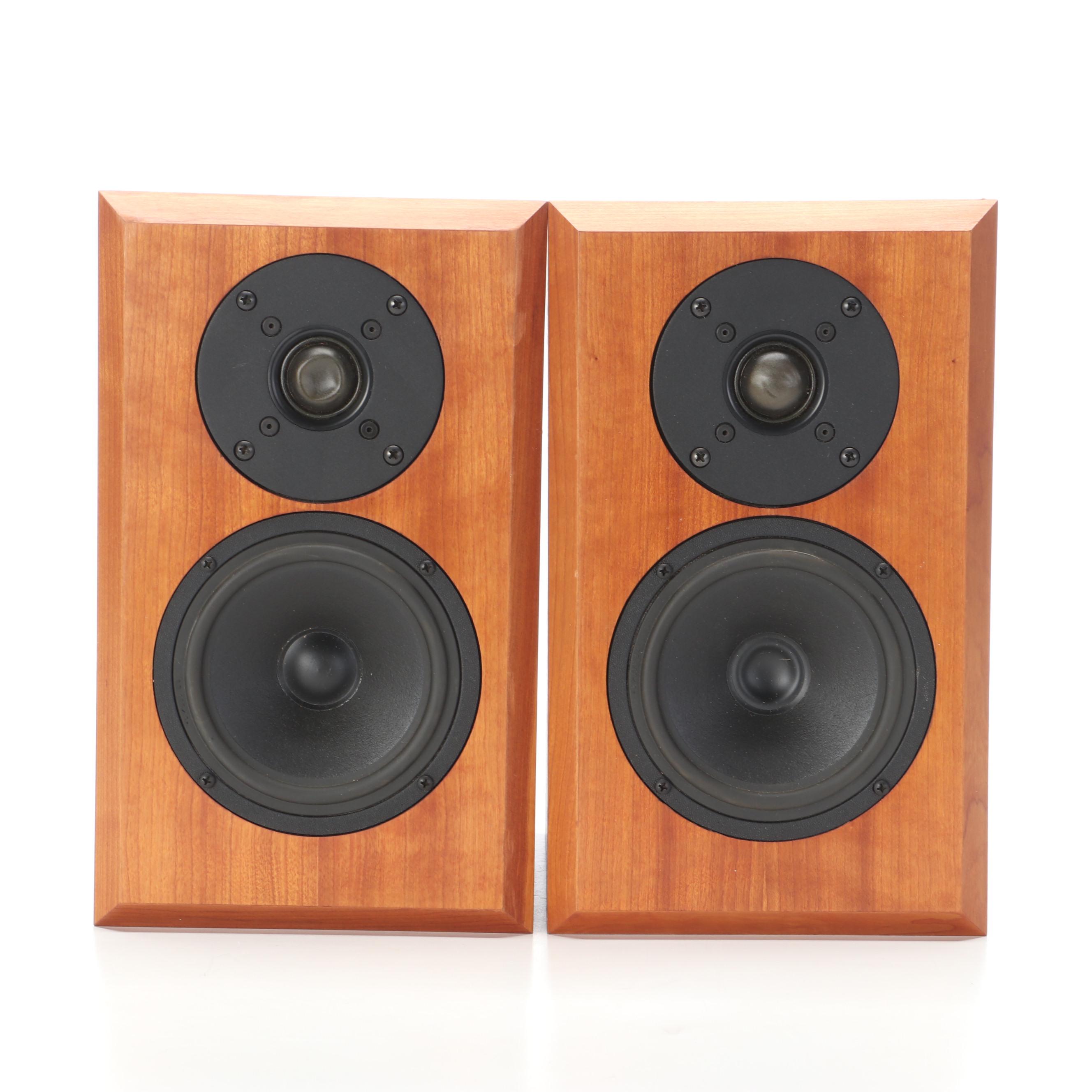 Custom-Built Cherry Wood Bookshelf Speakers