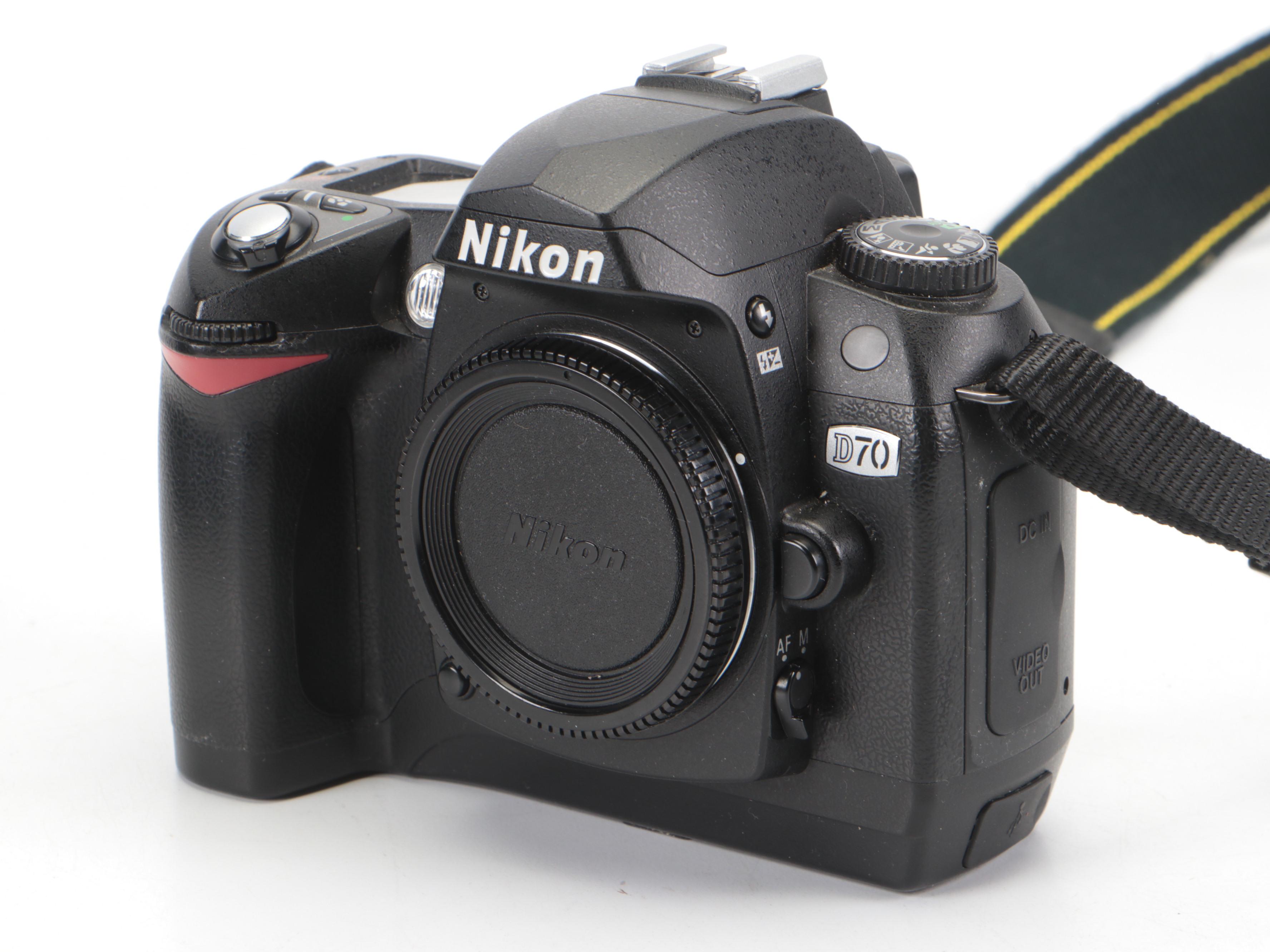Nikon D70 Digital Camera With Speedlight, Lenses, Case and More Accessories