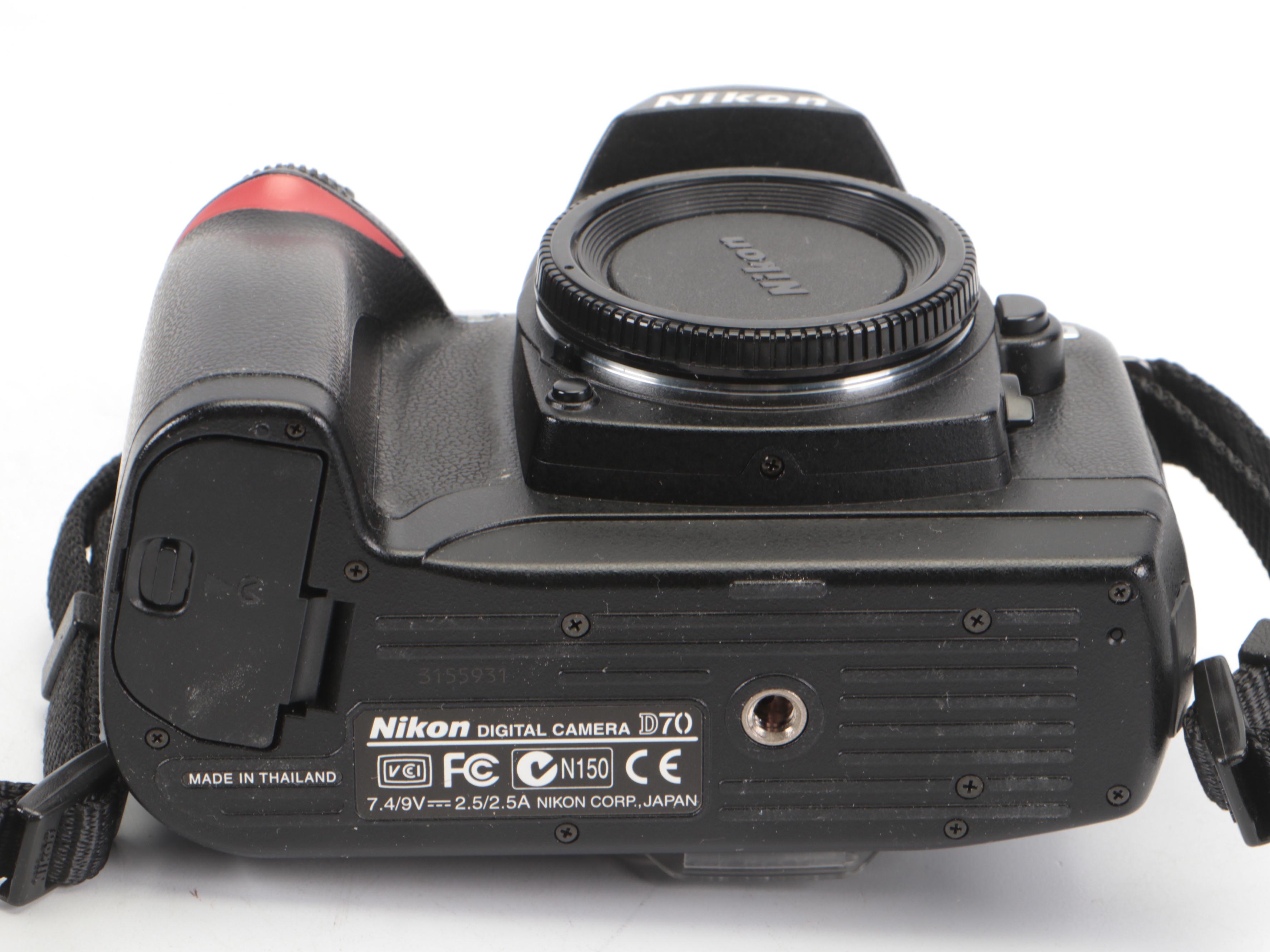 Nikon D70 Digital Camera With Speedlight, Lenses, Case and More Accessories