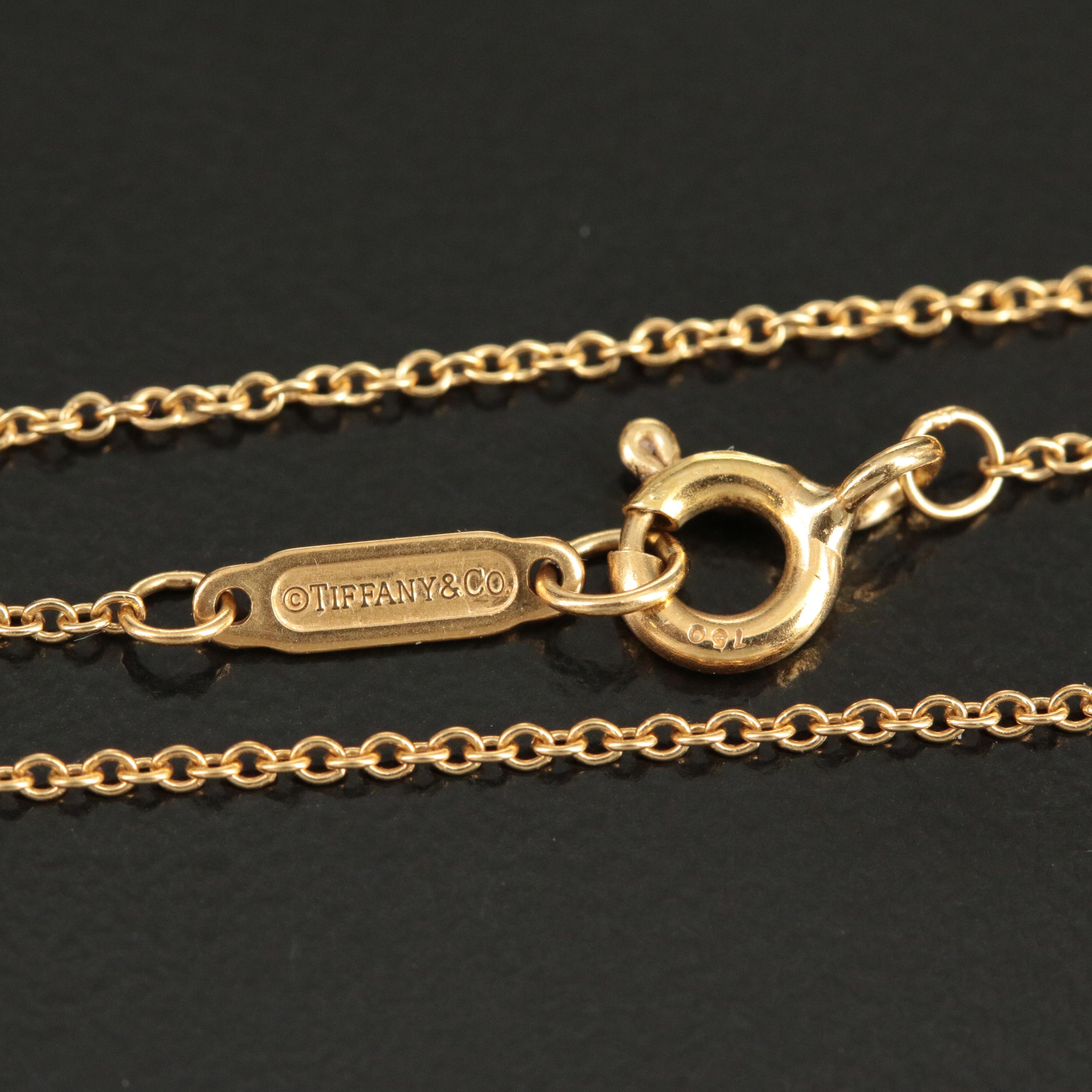 Tiffany & Co. 14K Heart Locket on 18K Chain