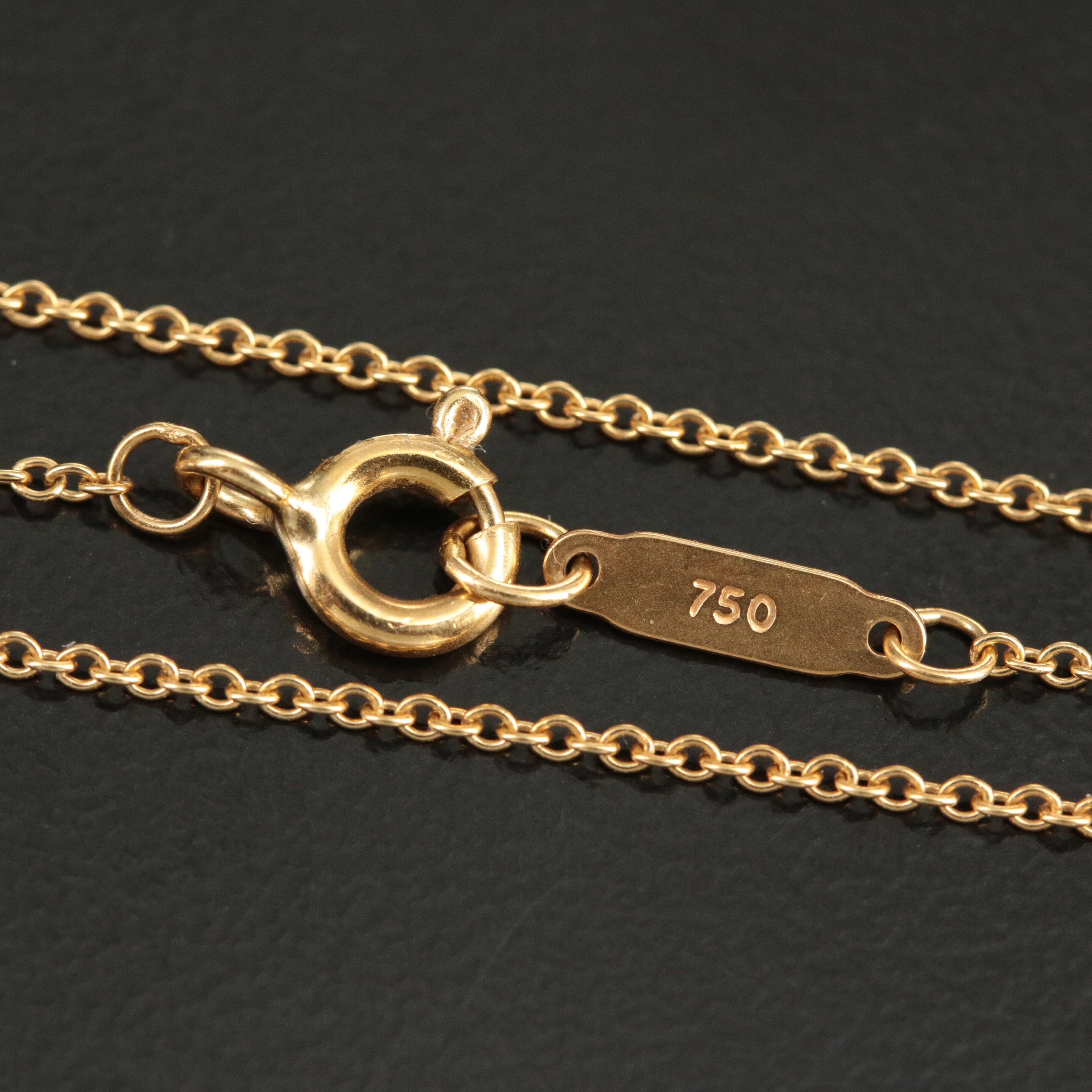 Tiffany & Co. 14K Heart Locket on 18K Chain