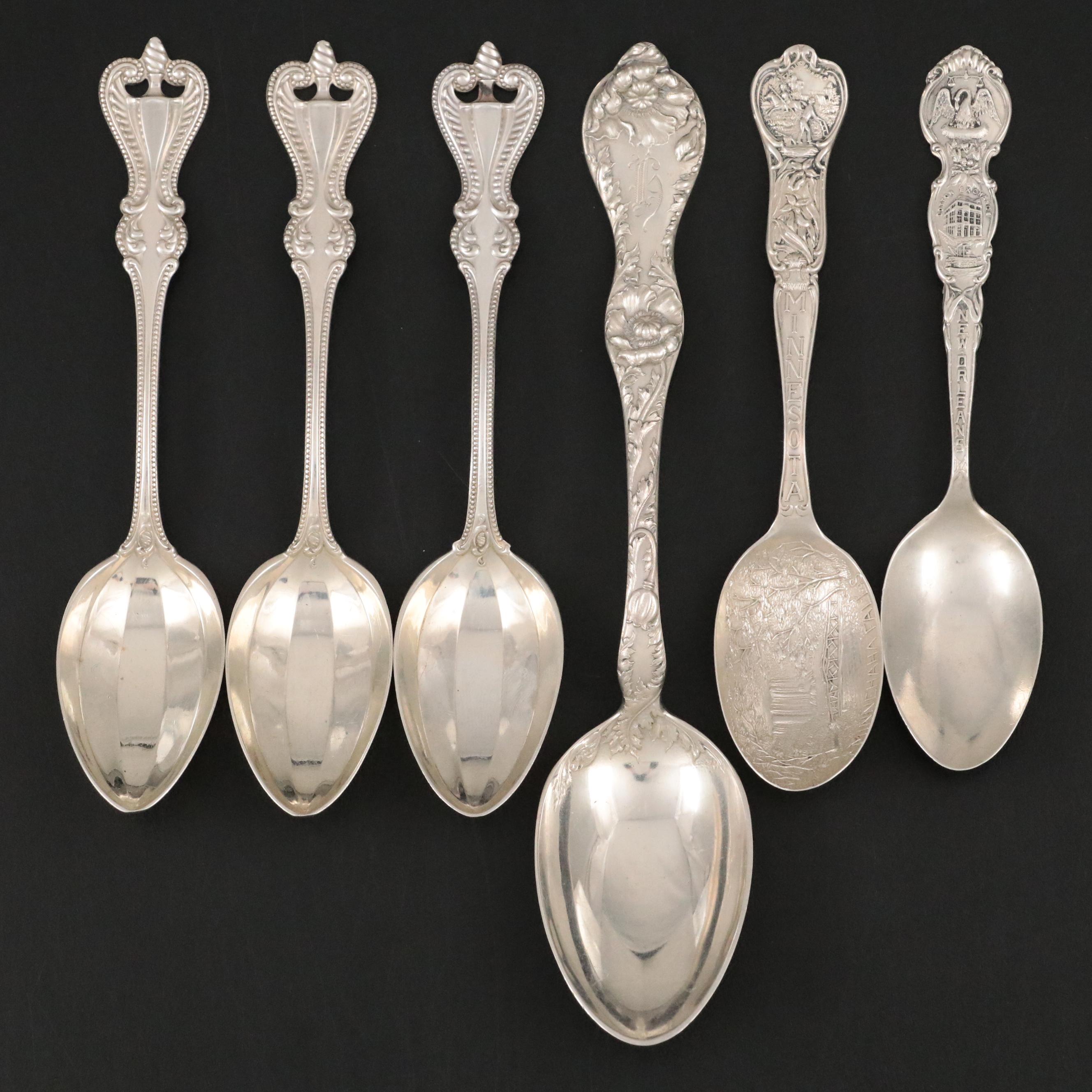 Towle "Old Colonial" Teaspoons with Other Sterling Spoons