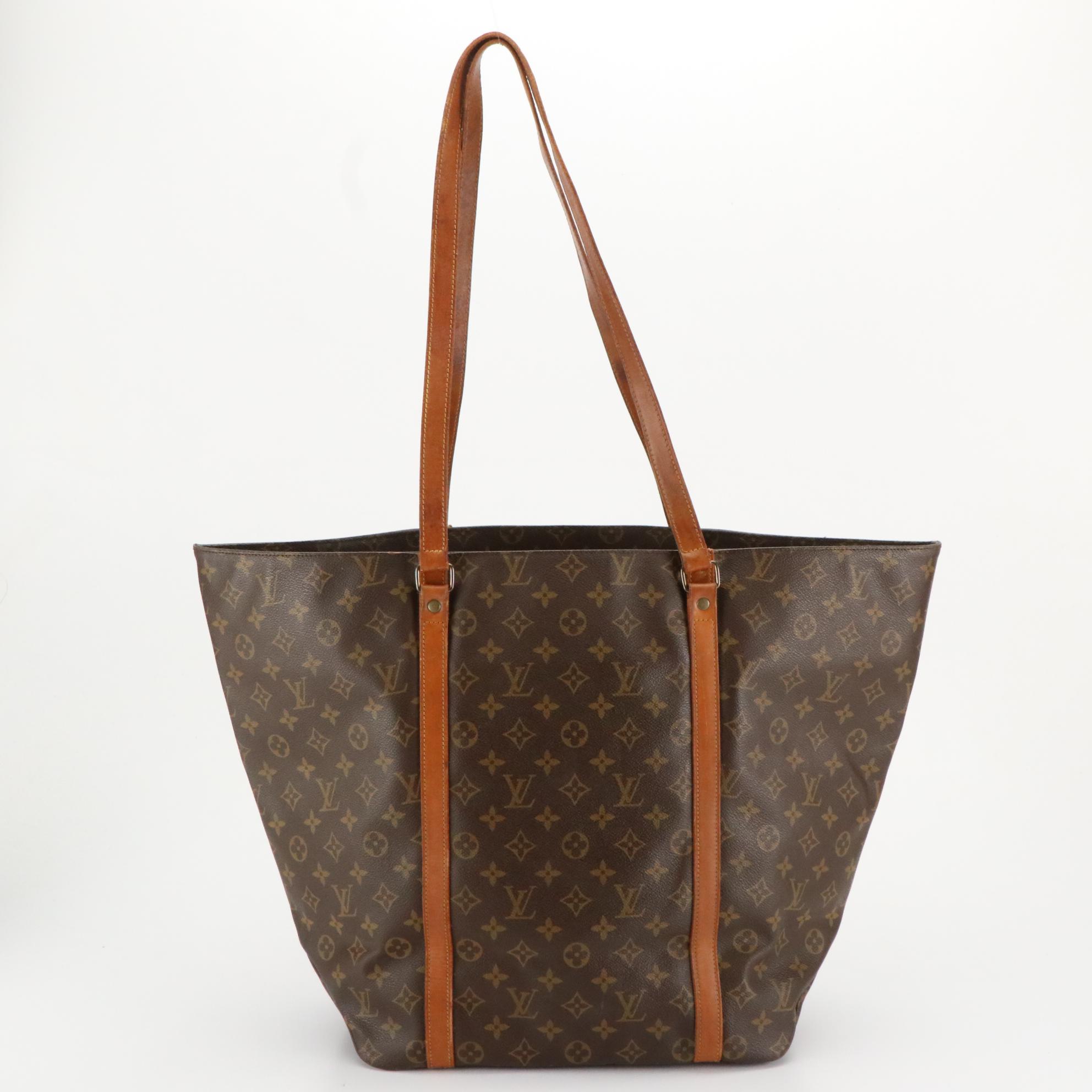 Louis Vuitton Sac Shopping Tote Bag in Brown Monogram Canvas
