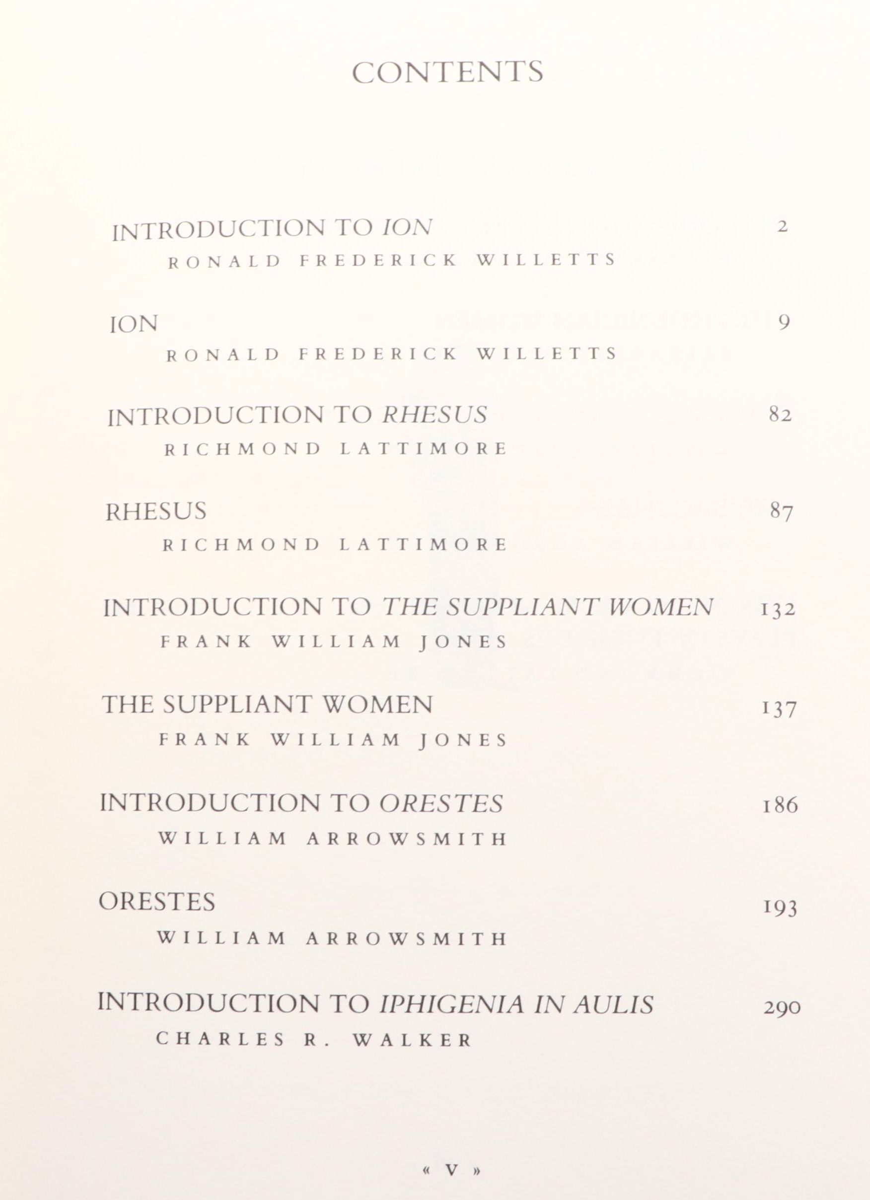 Centennial Edition "The Complete Greek Tragedies" Four-Volume Box Set, 1994