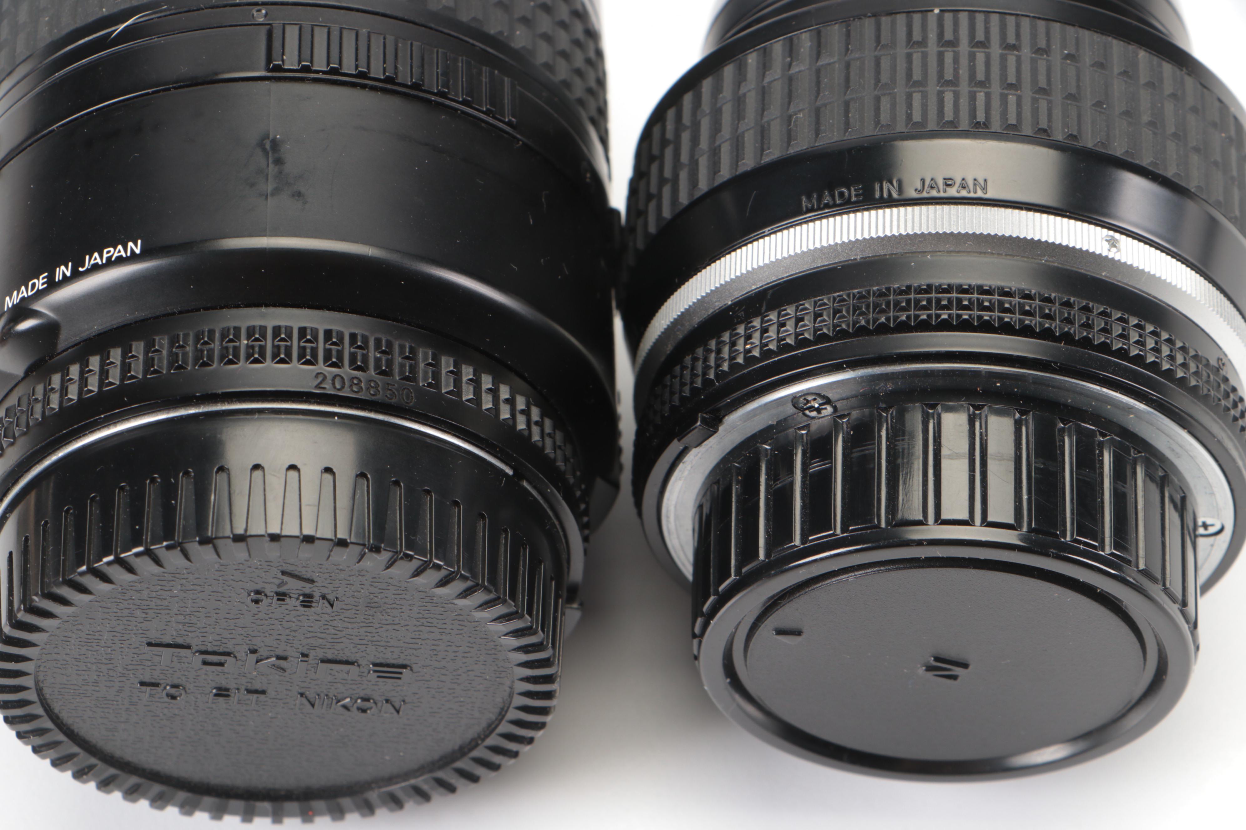 Nikon F100, AF N8008, FM2, F3 Cameras With Lenses, Lens Hood, Manuals