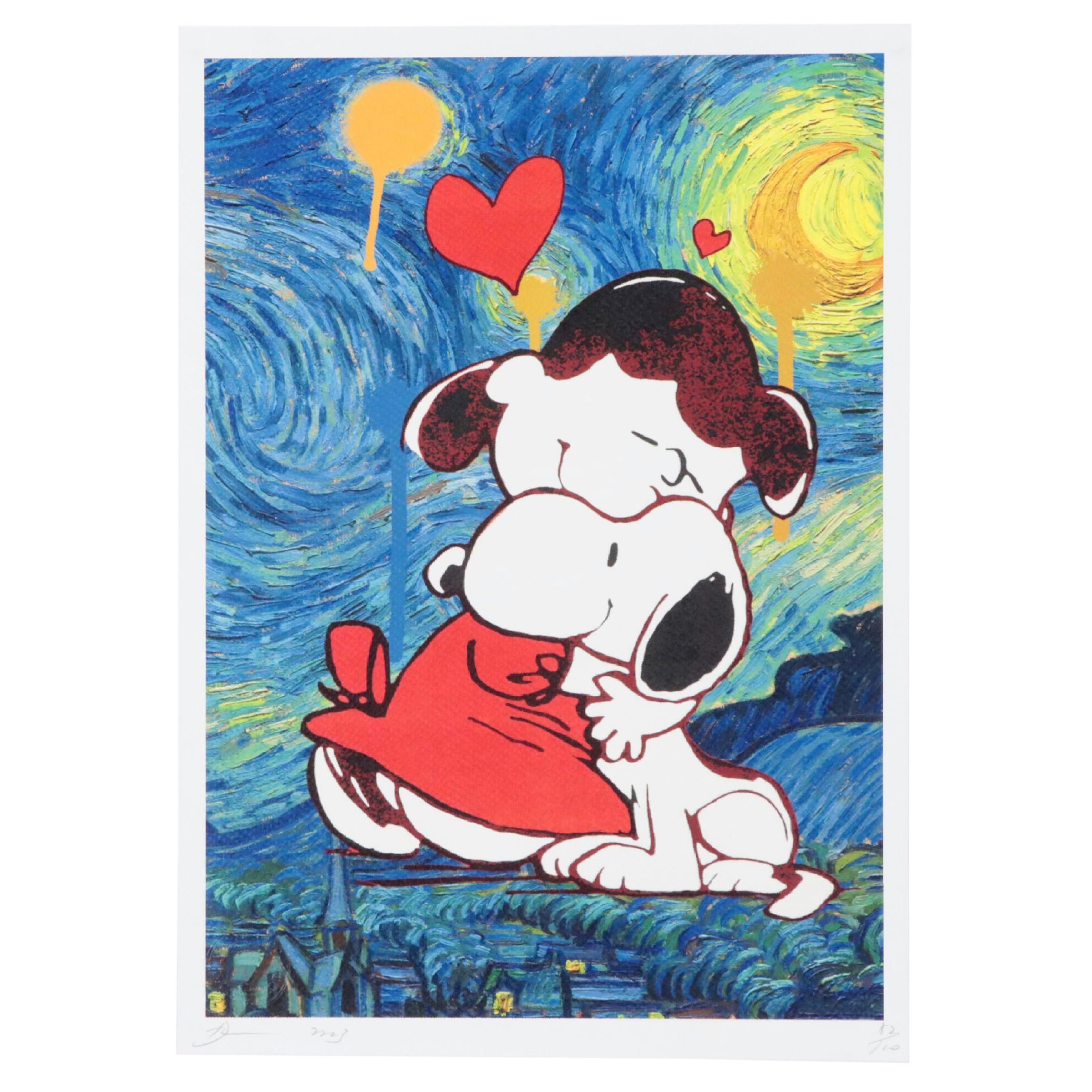 Death NYC Pop Art Graphic Print of Snoopy x Vincent van Gogh