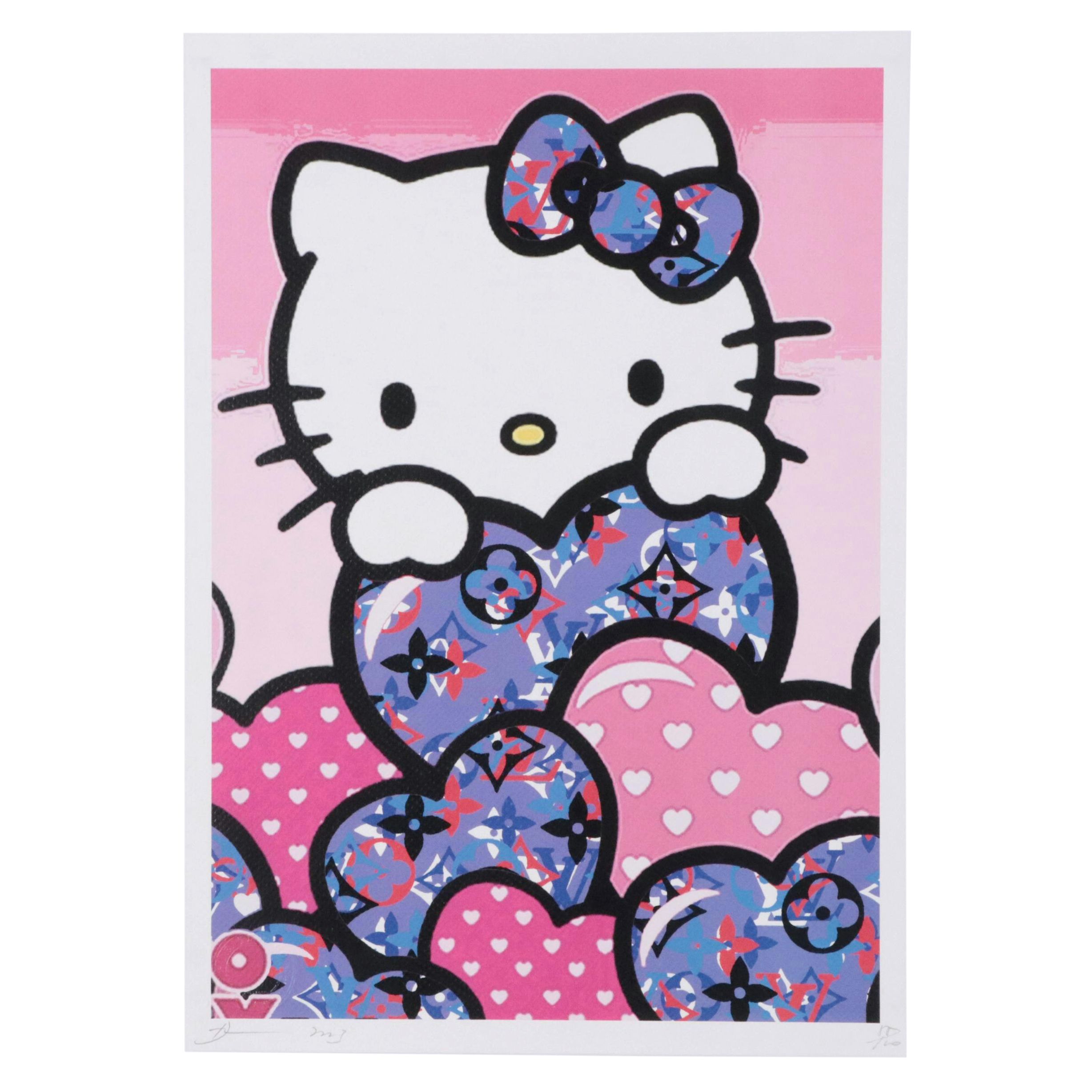 Death NYC Pop Art Graphic Print of Hello Kitty x Louis Vuitton