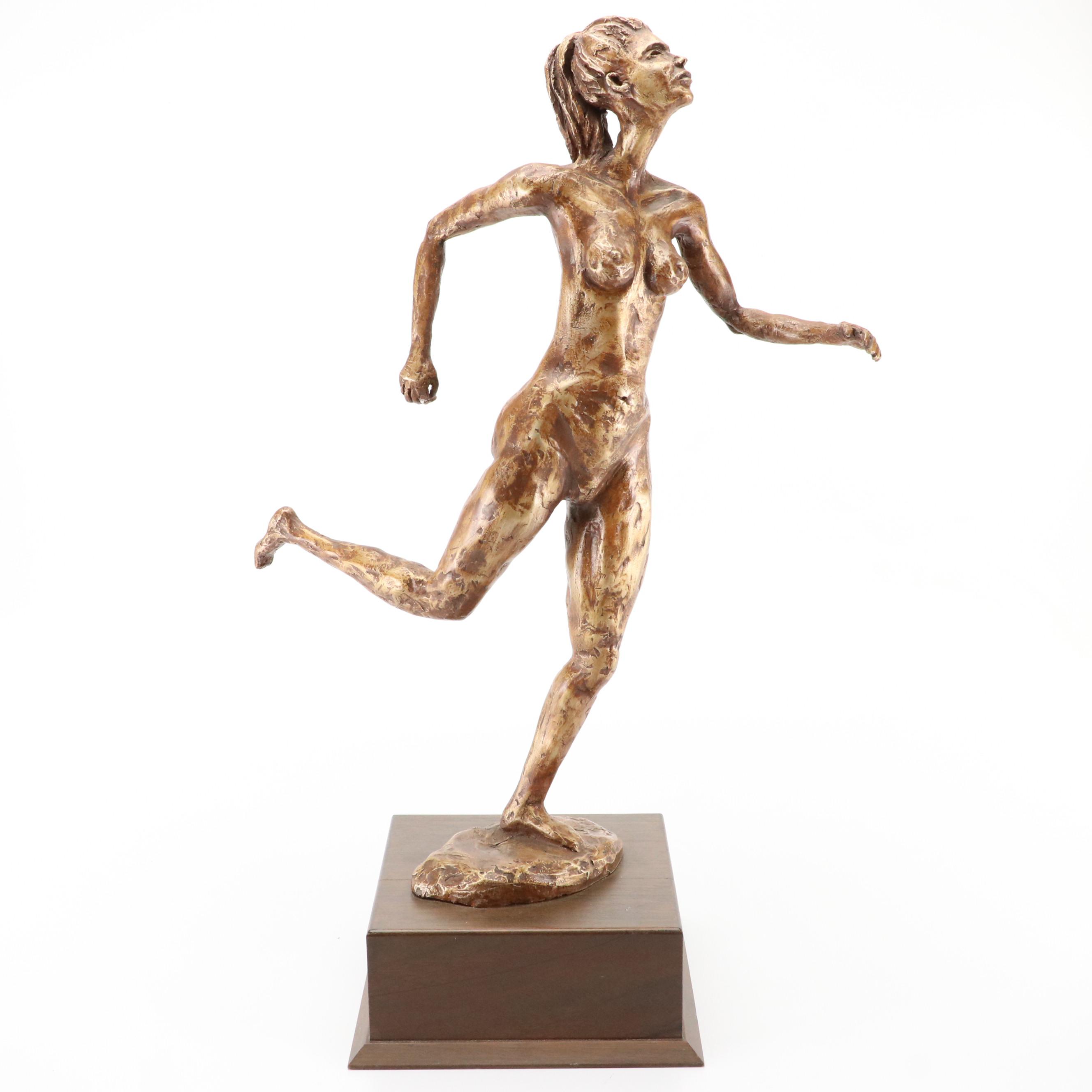 Ellen Mirtz Composite Sculpture of Nude Runner, 2002