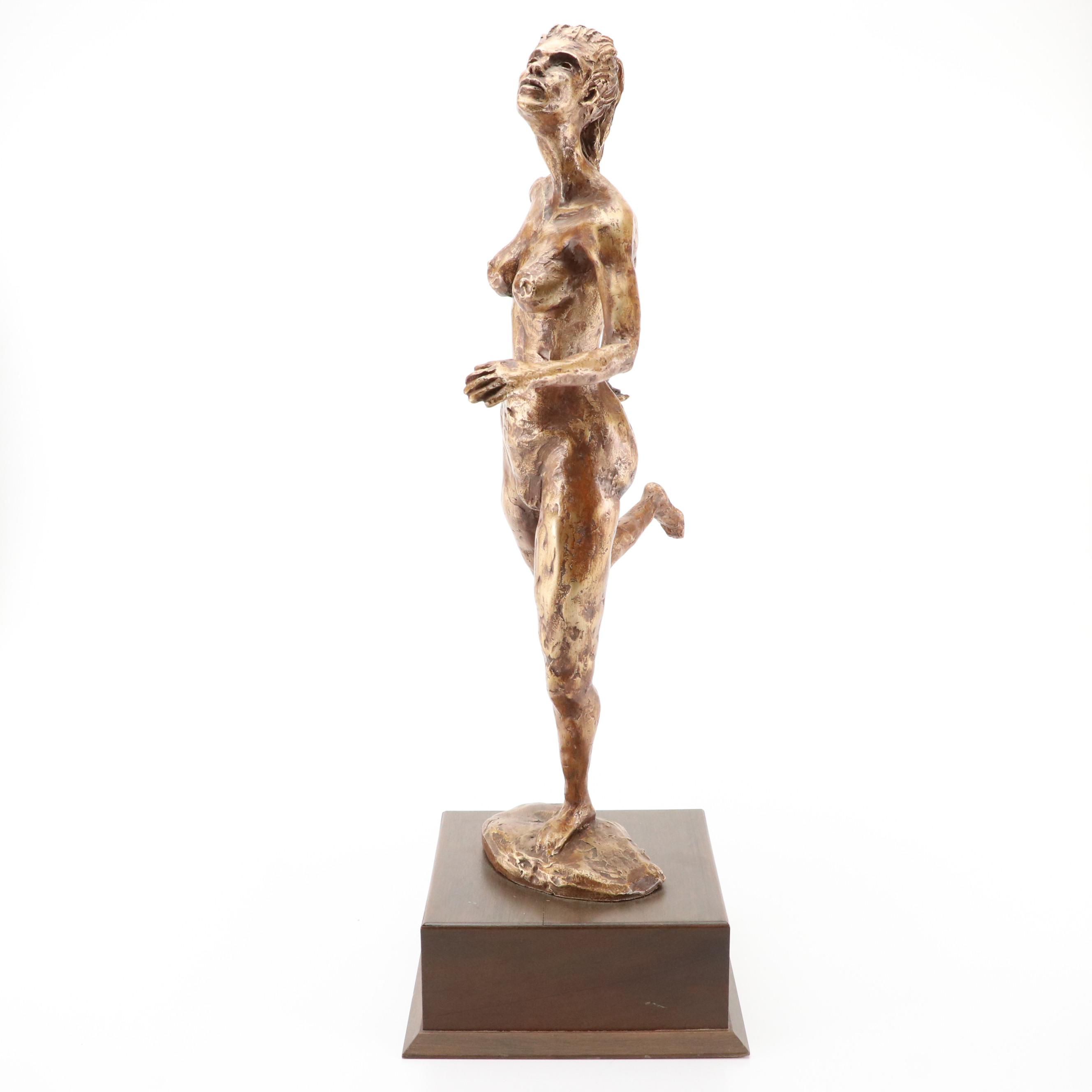 Ellen Mirtz Composite Sculpture of Nude Runner, 2002