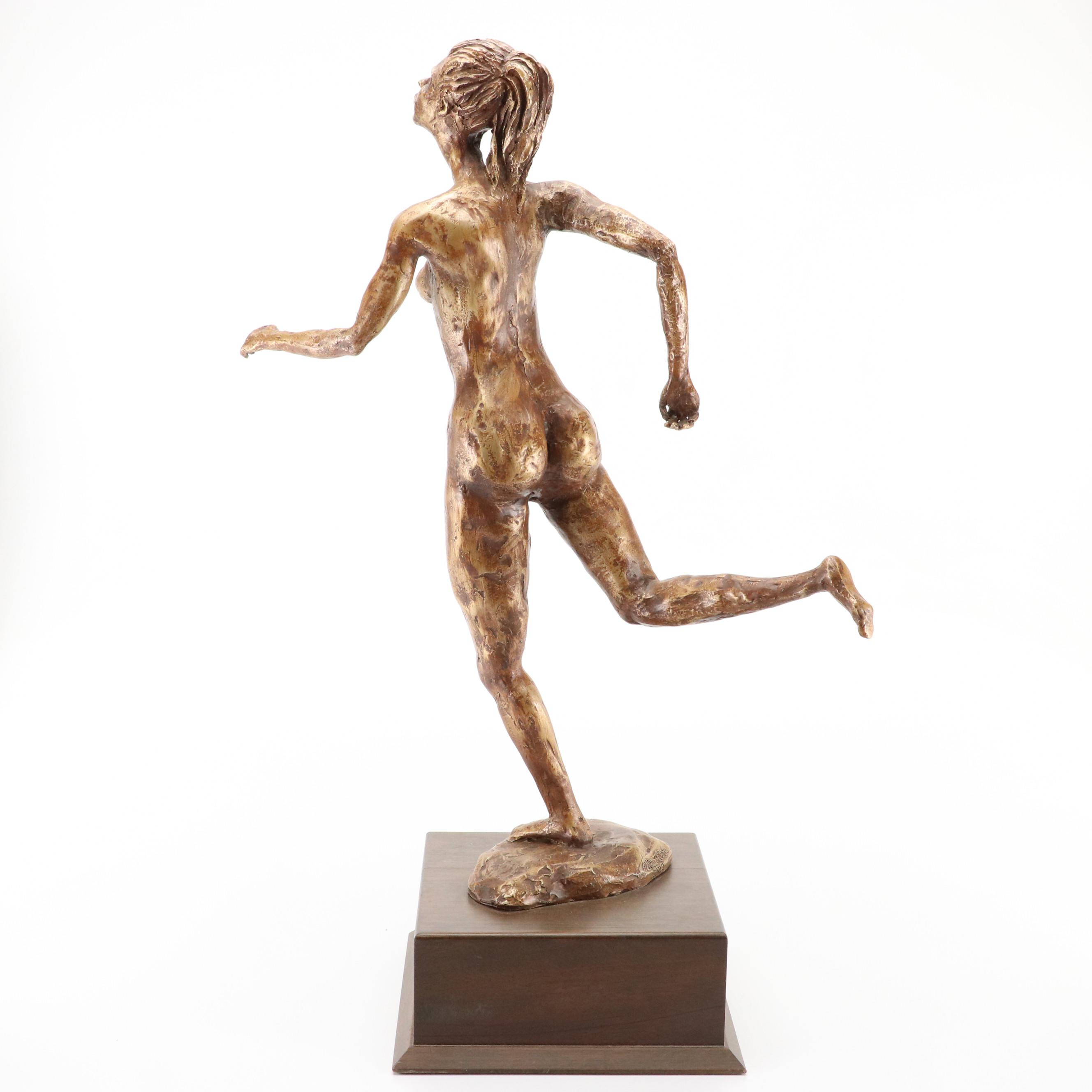 Ellen Mirtz Composite Sculpture of Nude Runner, 2002