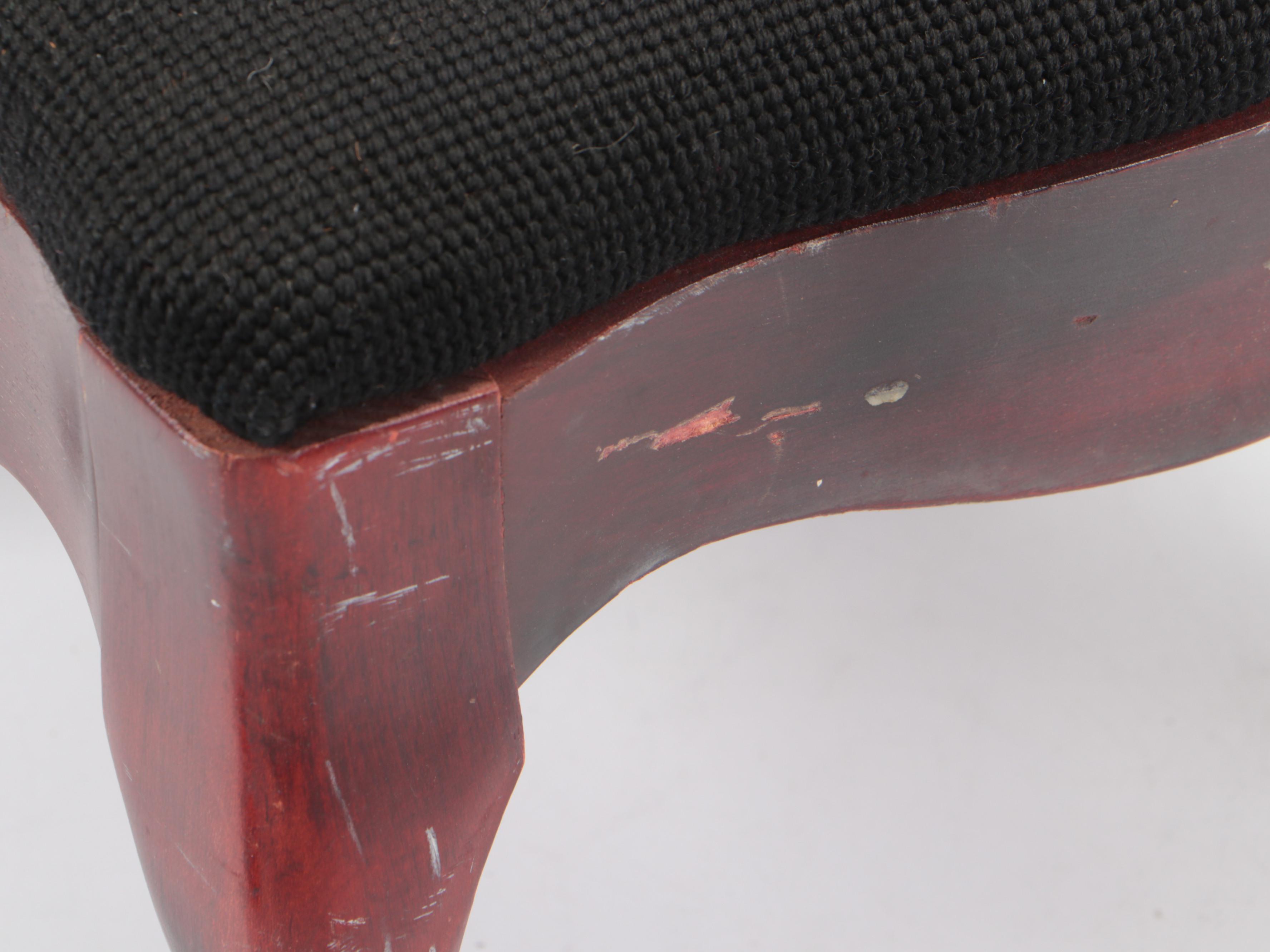 Floral Needlepoint Cushion Foot Stool