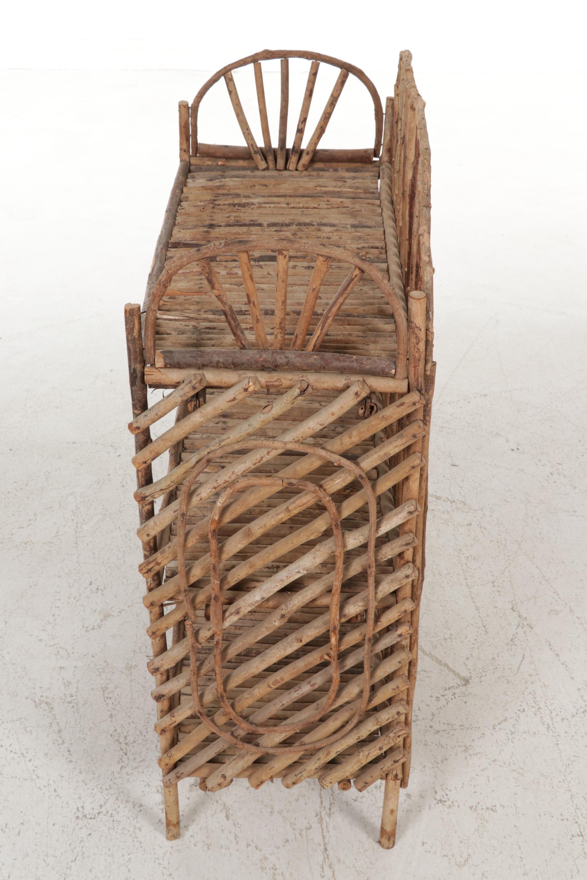 Adirondack Style Bent Twig Three-Tiered Bookcase, Early 20th Century