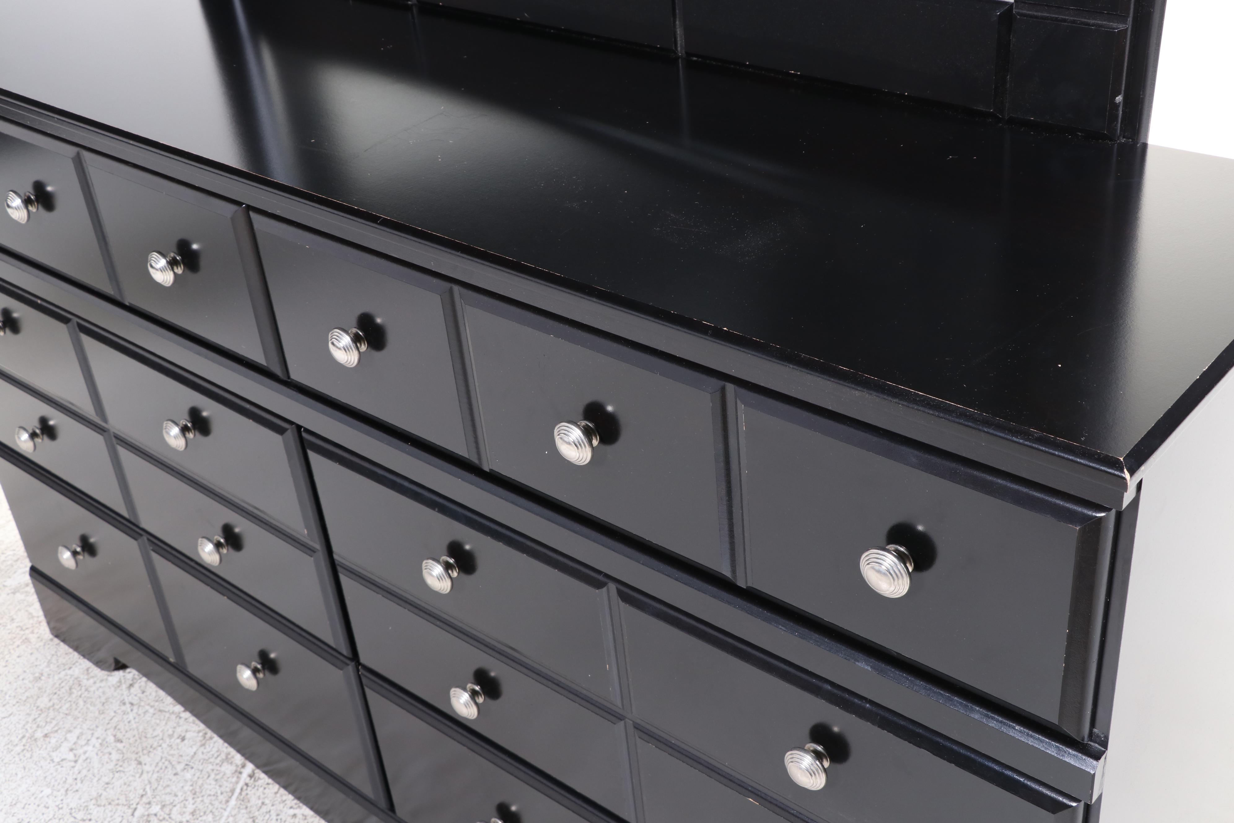 Ashley Furniture Black Laminate Six-Drawer Dresser