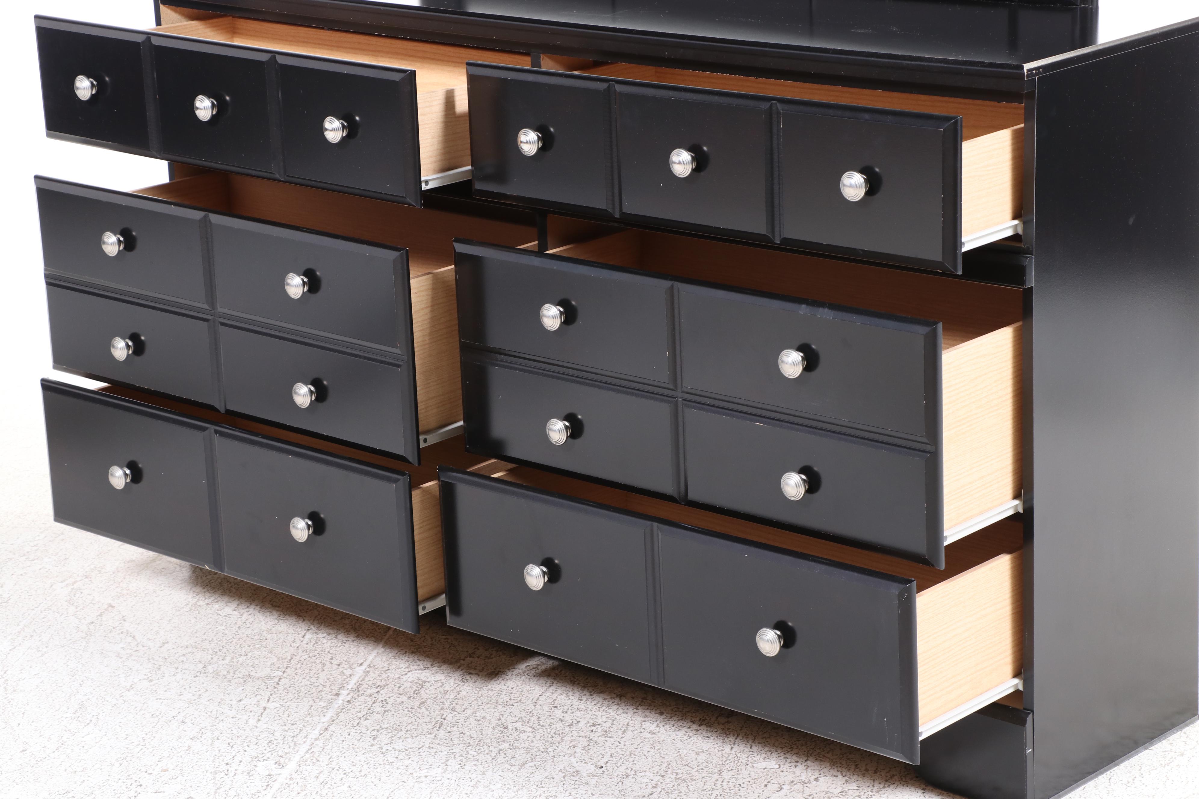 Ashley Furniture Black Laminate Six-Drawer Dresser
