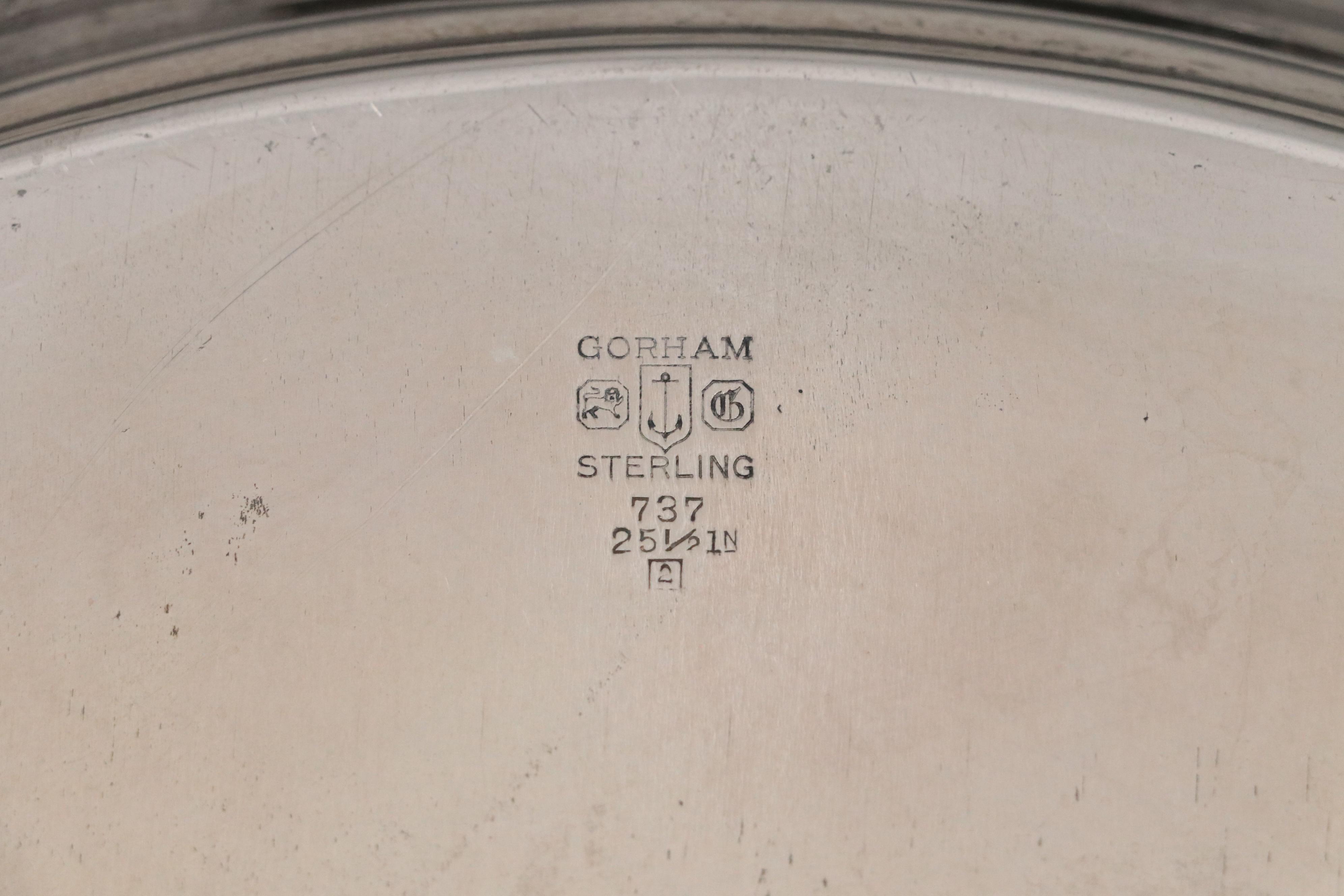 Gorham "Chantilly" Sterling Silver Serving Tray, 1942