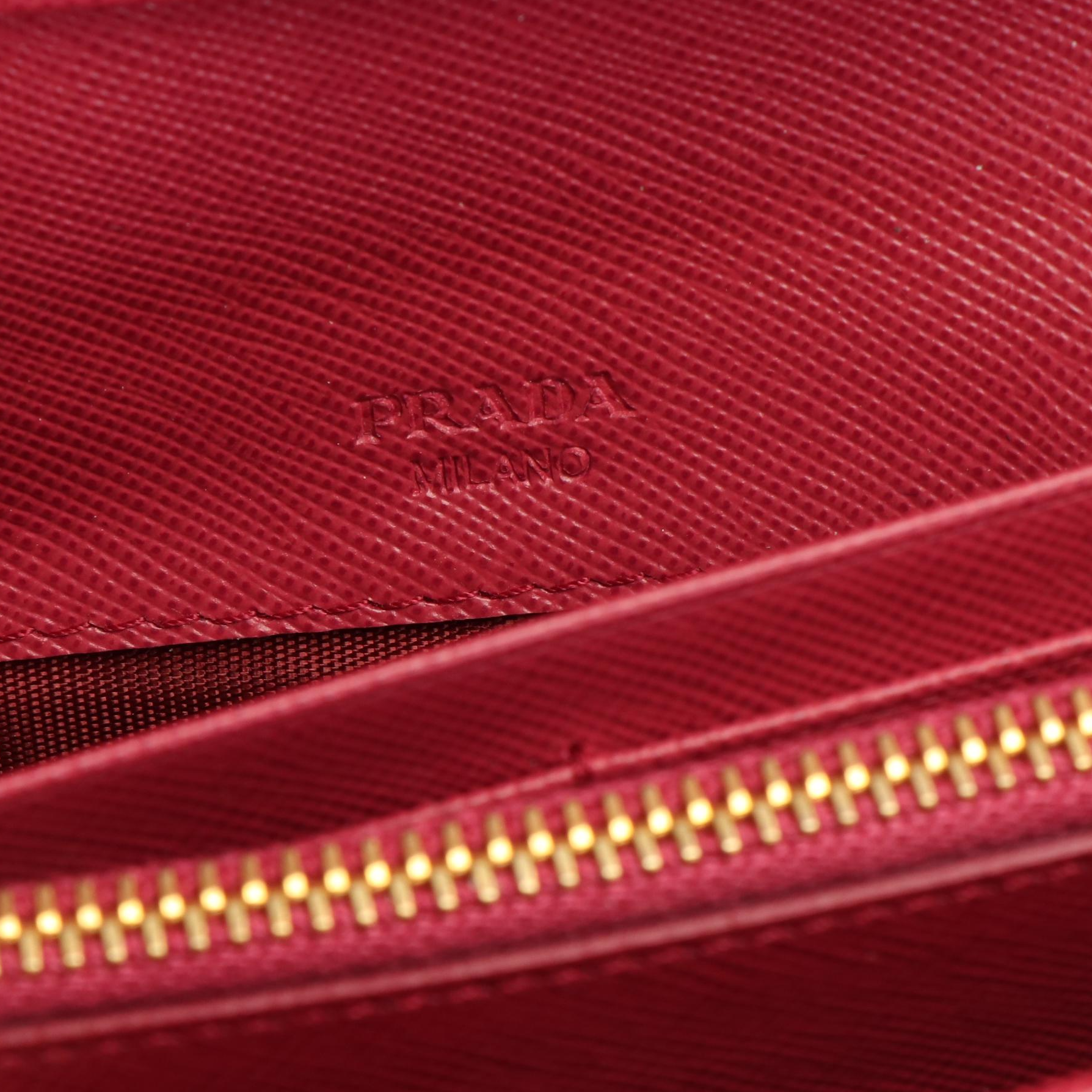 Prada Peonia Ribbon Saffiano Leather Continental Wallet