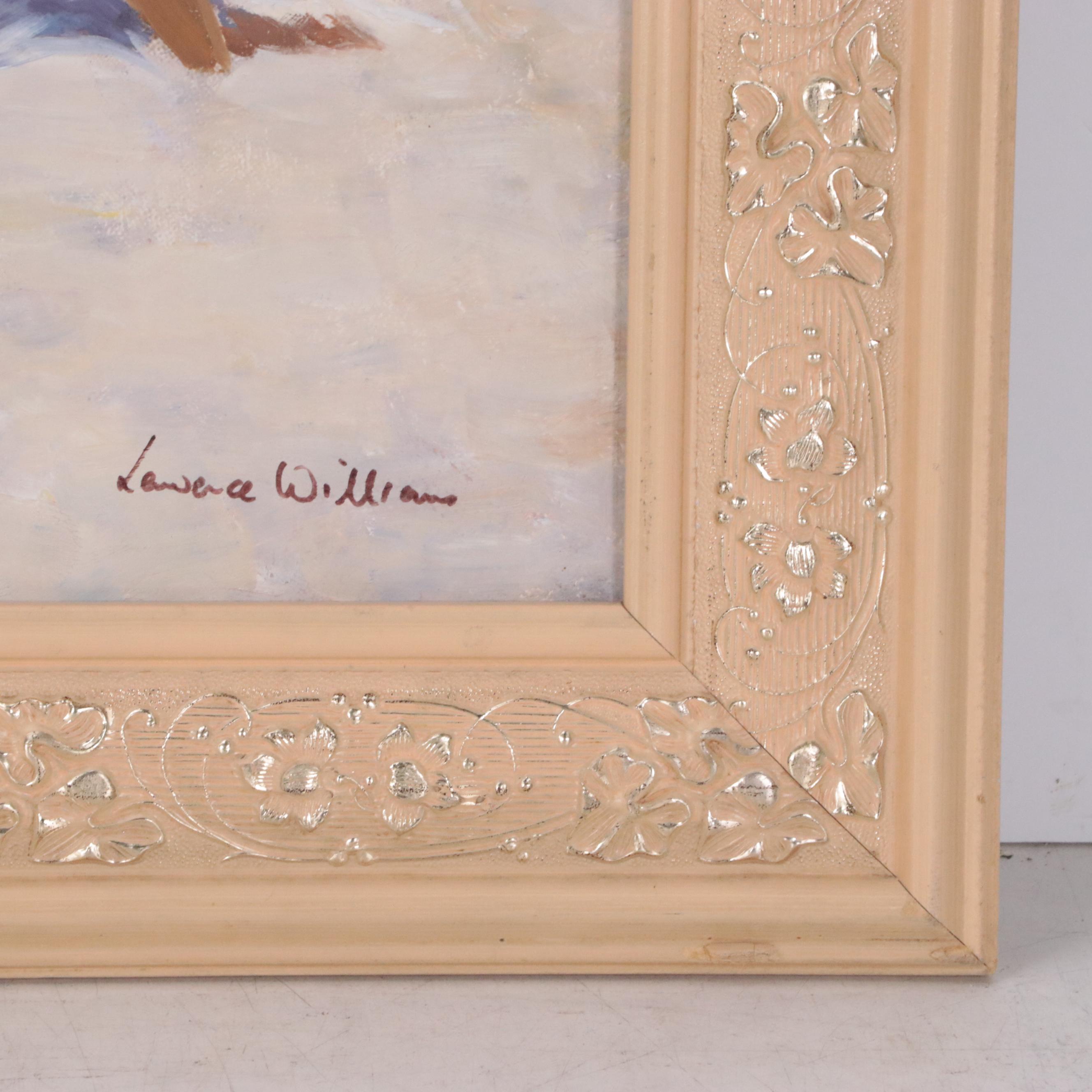 Lawrence Williams Oil Painting of Beach Landscape with Figures