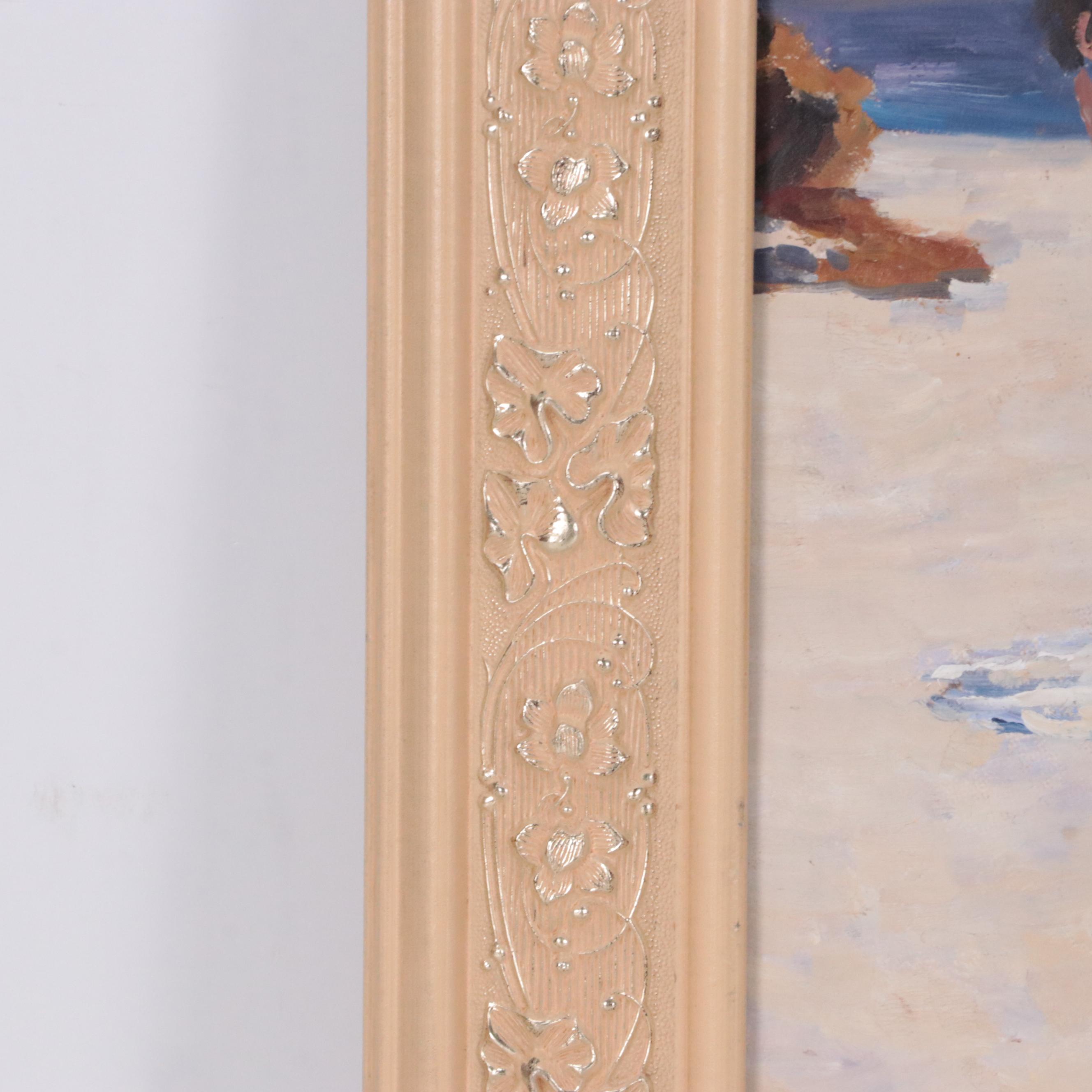 Lawrence Williams Oil Painting of Beach Landscape with Figures