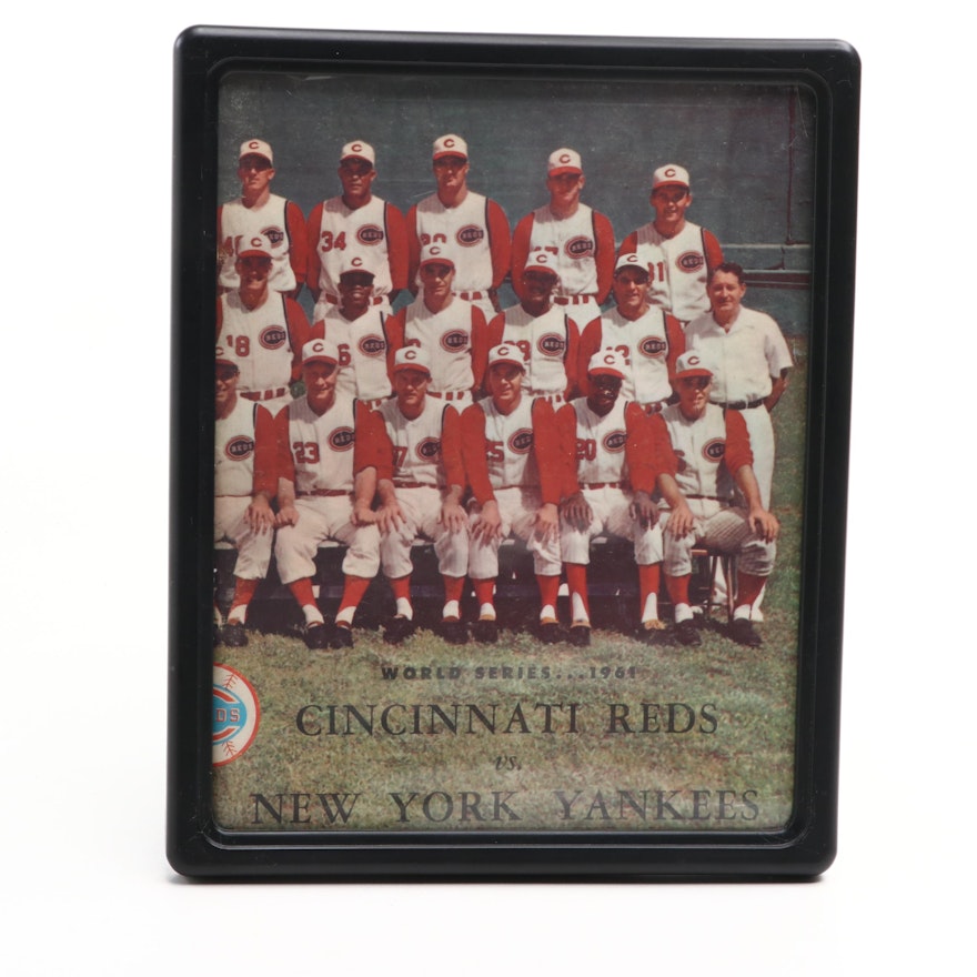 1961 Cincinnati Reds World Series Program with Records and Roster Book