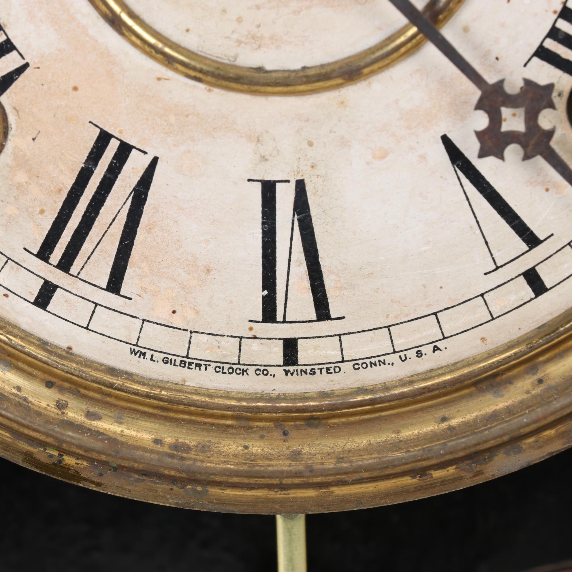 Victorian Gilbert Shelf Clock and MMA Stoneware Corn Pitcher